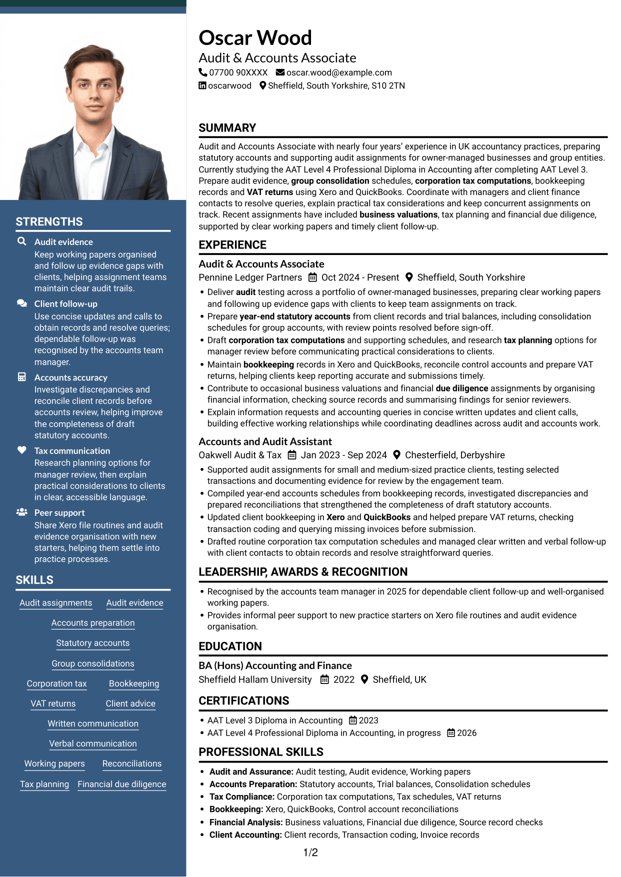 CV example — page 1