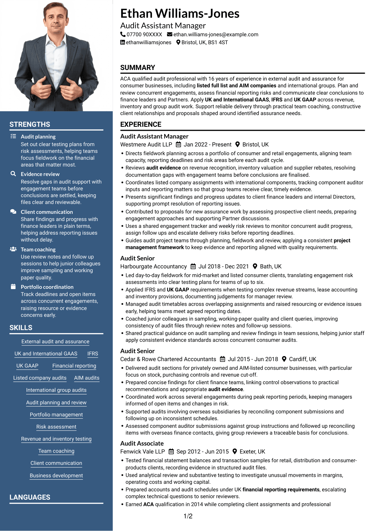 CV example — page 1