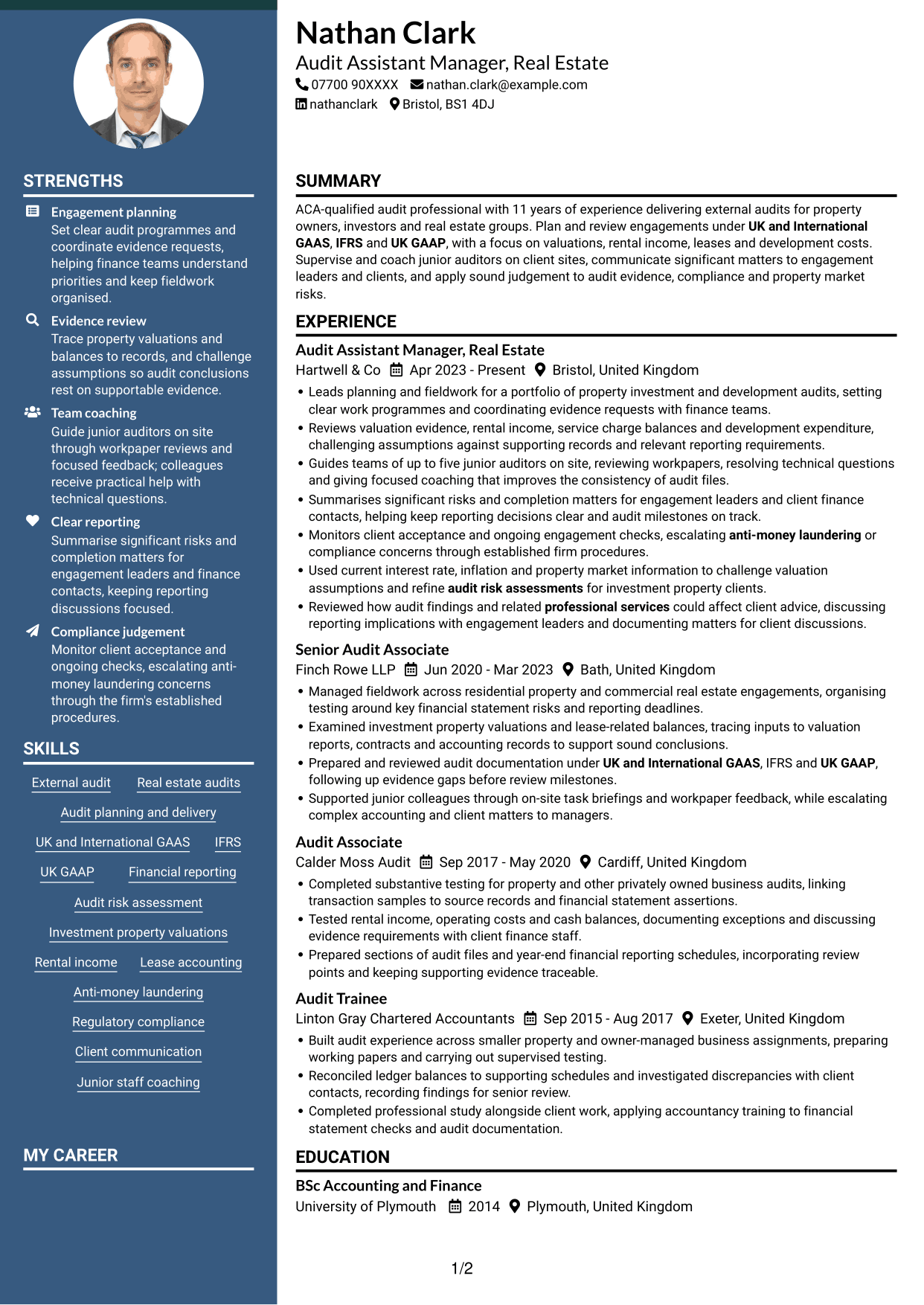 CV example — page 1