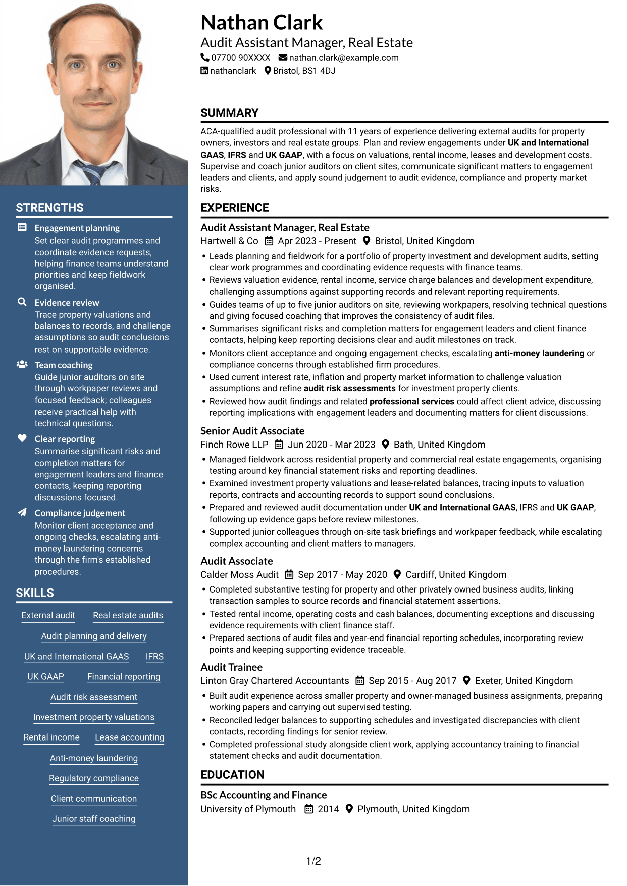 CV example — page 1