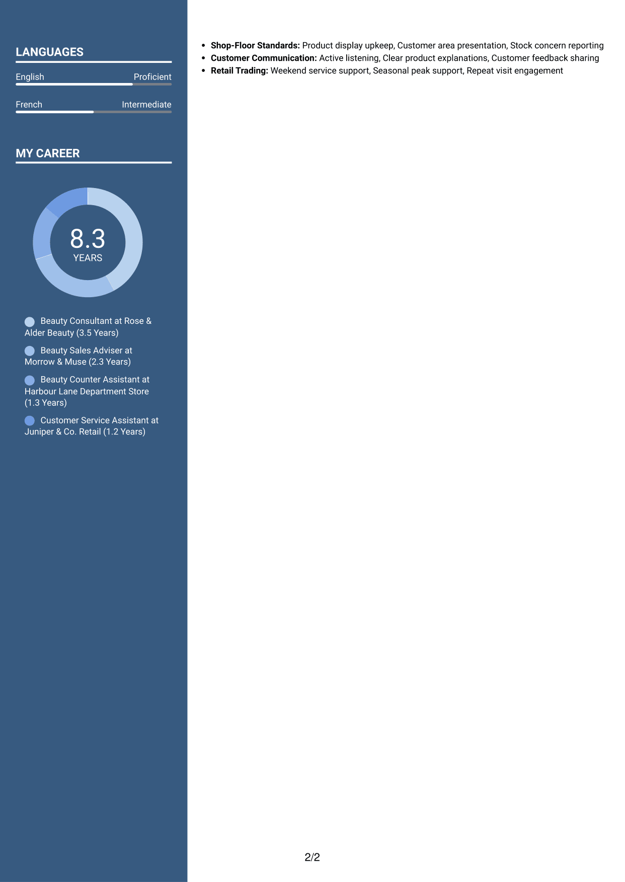 CV example — page 2
