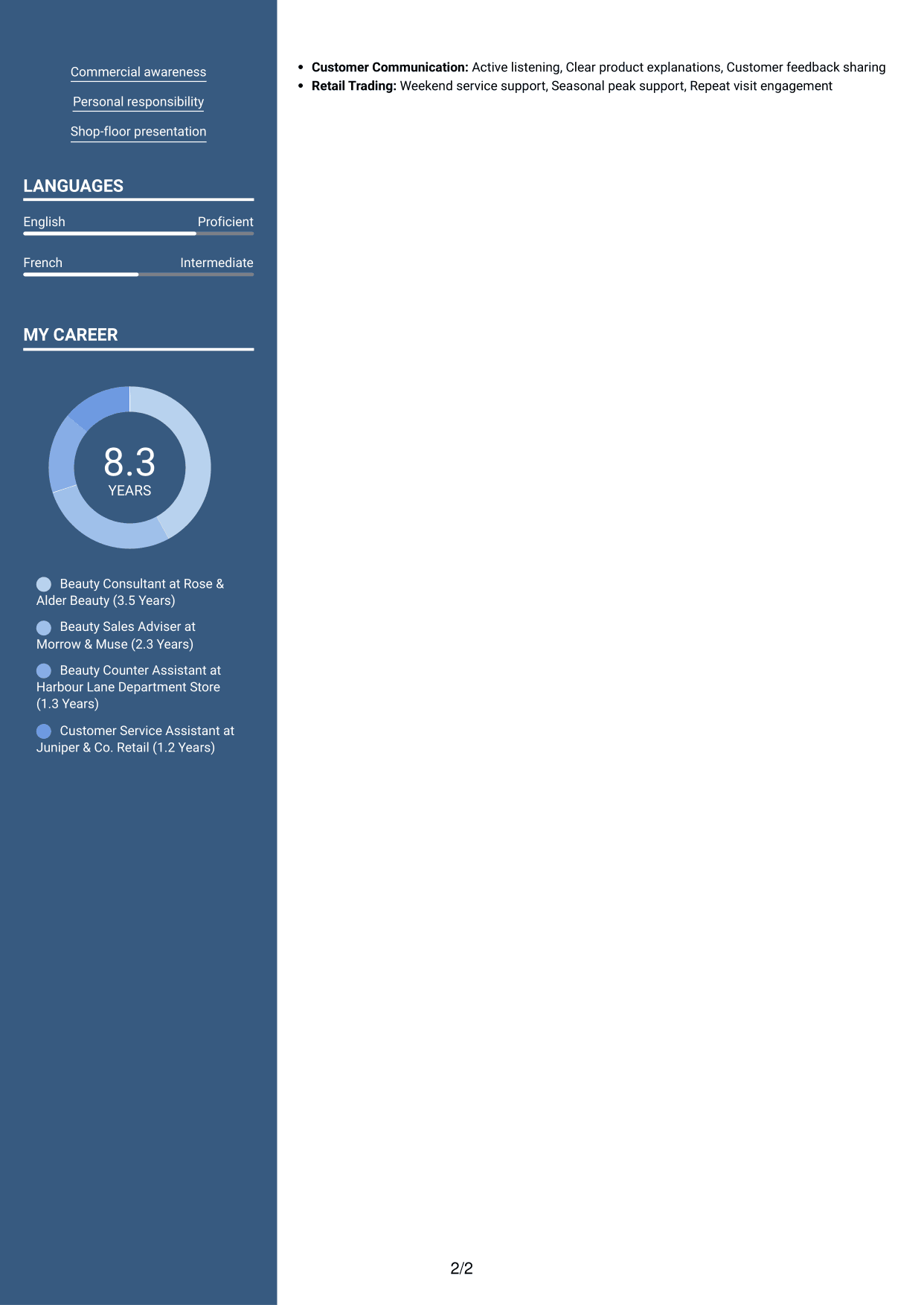CV example — page 2