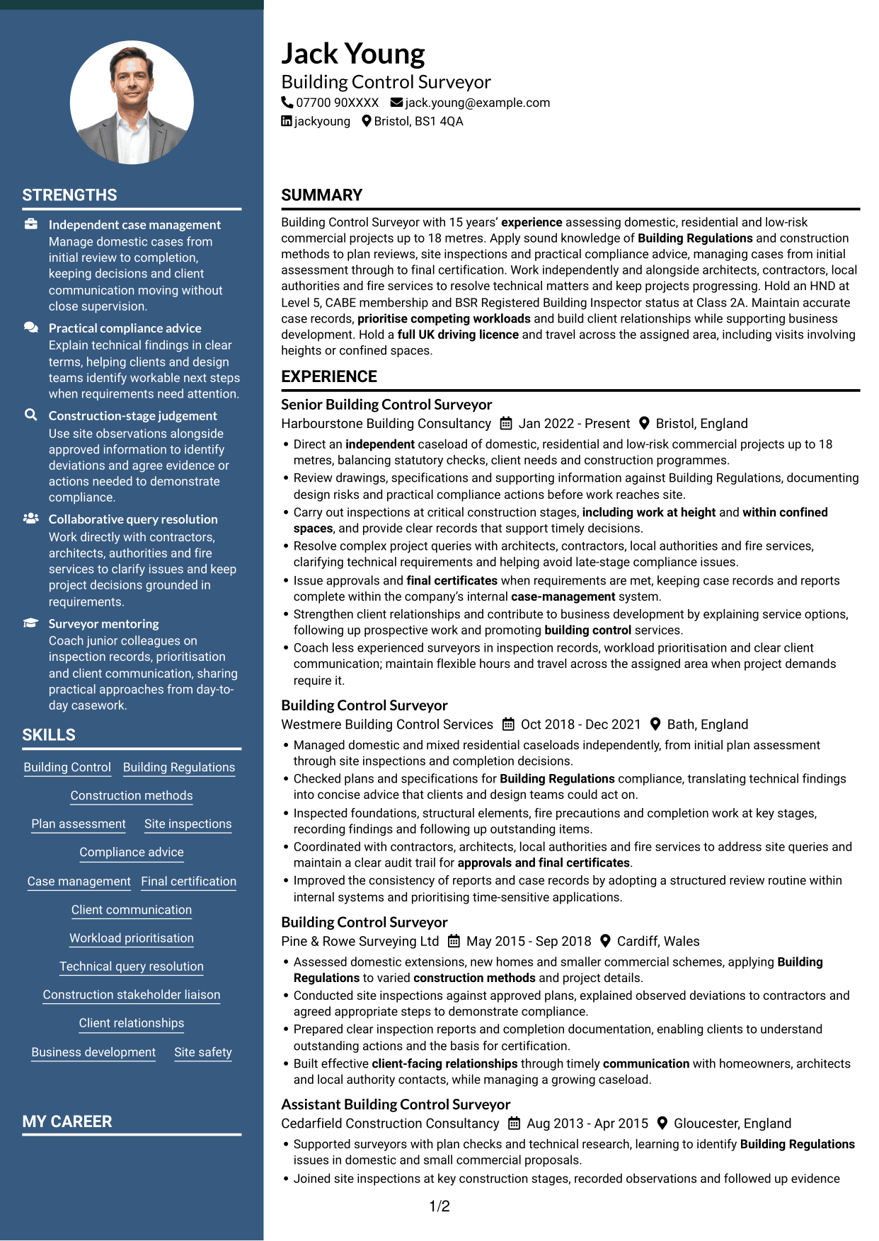 CV example — page 1
