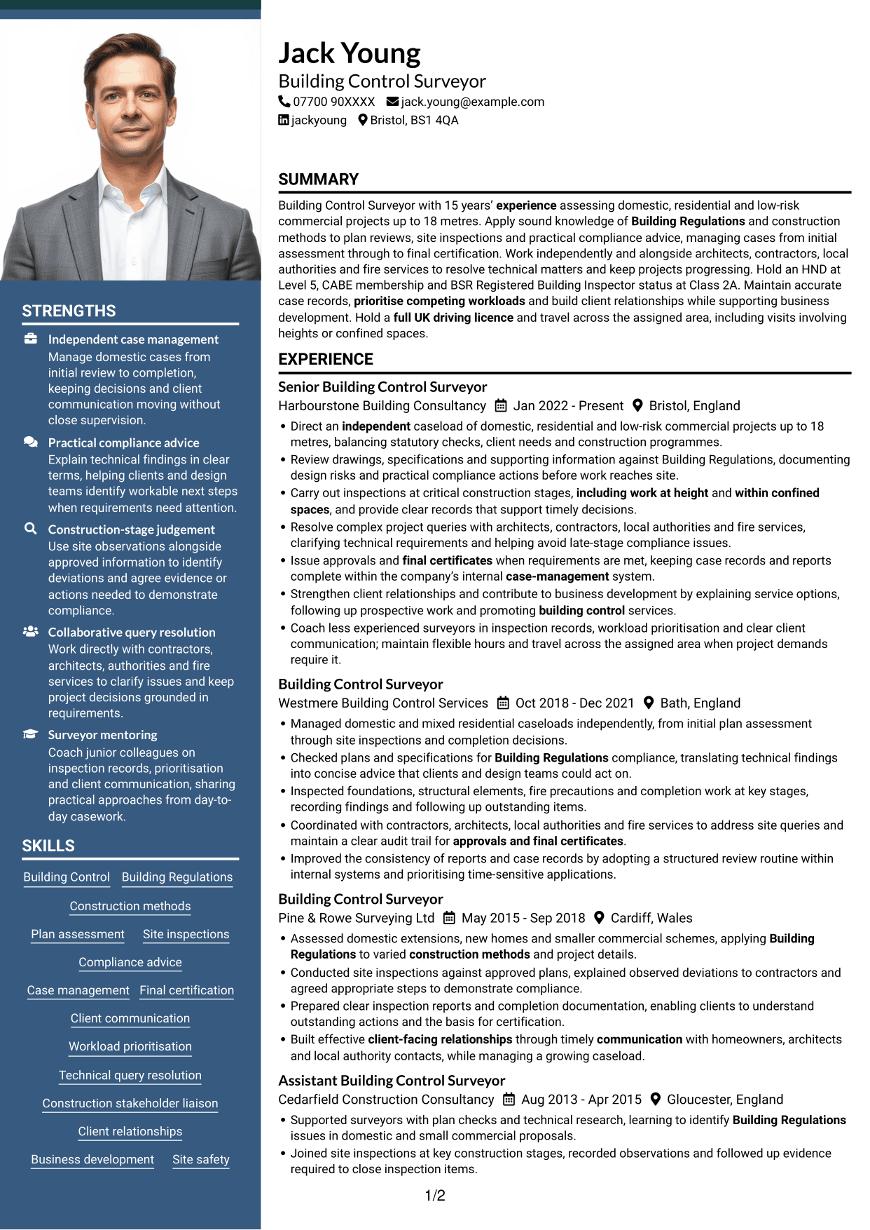 CV example — page 1