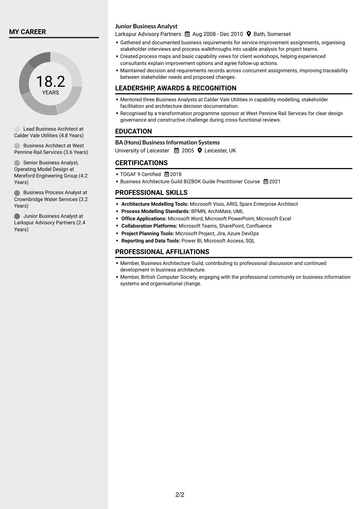 CV example — page 2