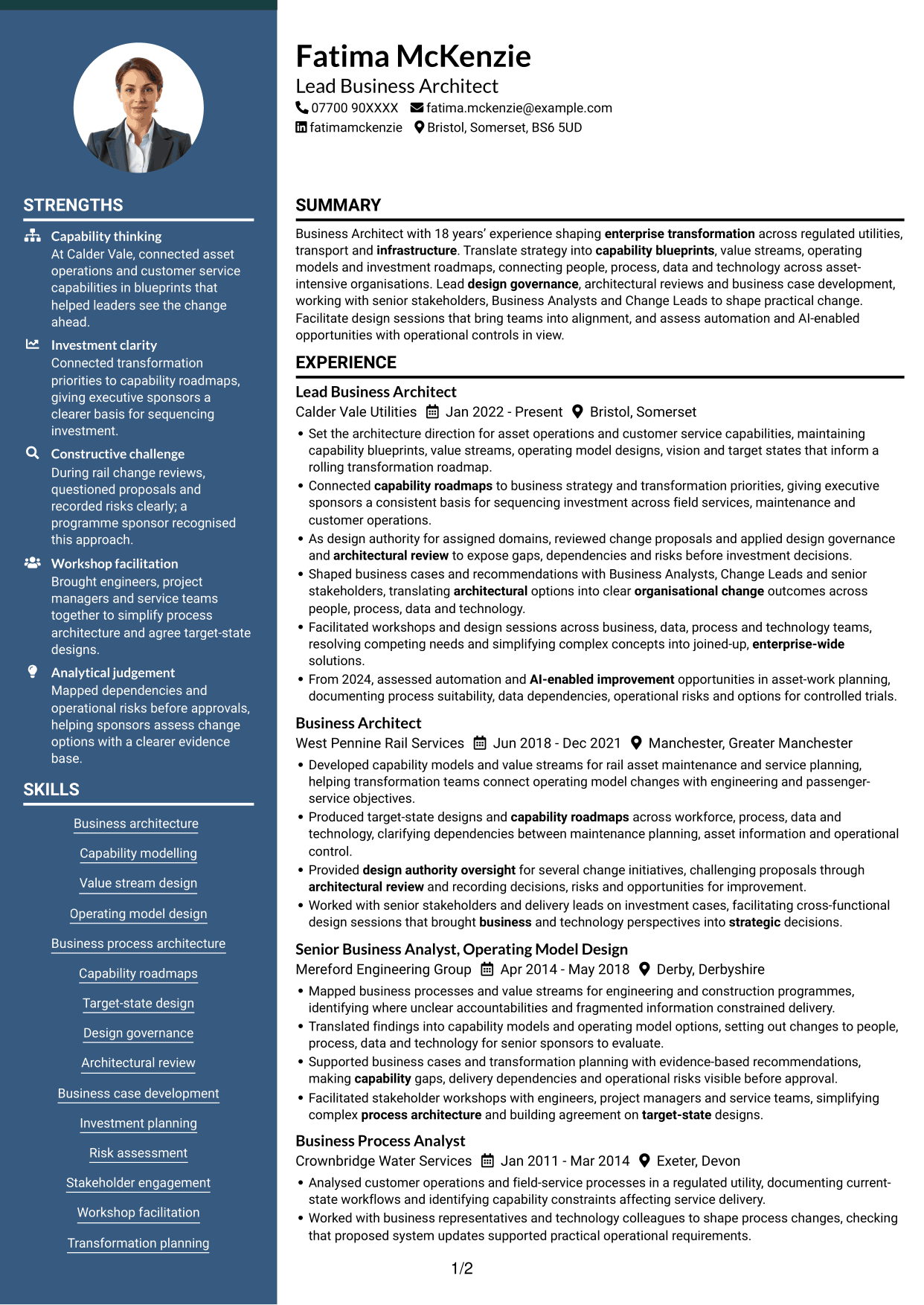 CV example — page 1