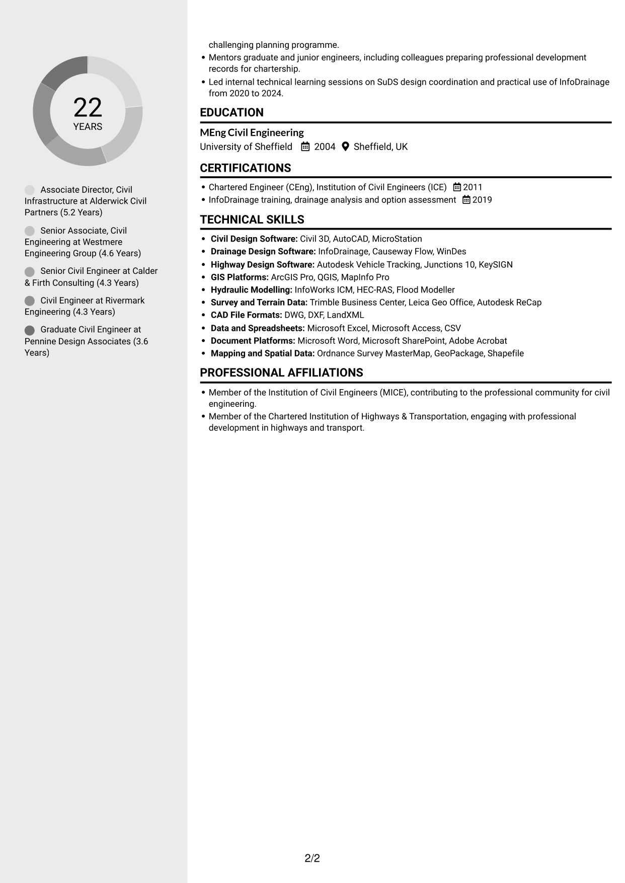 CV example — page 2