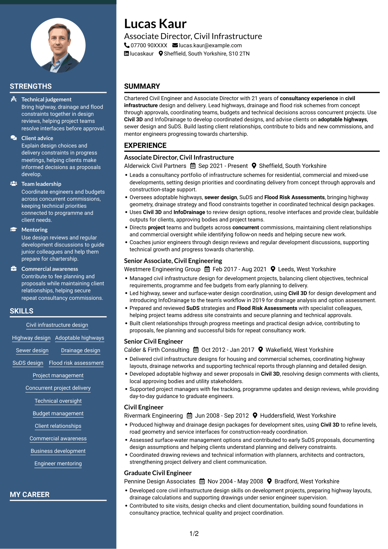 CV example — page 1