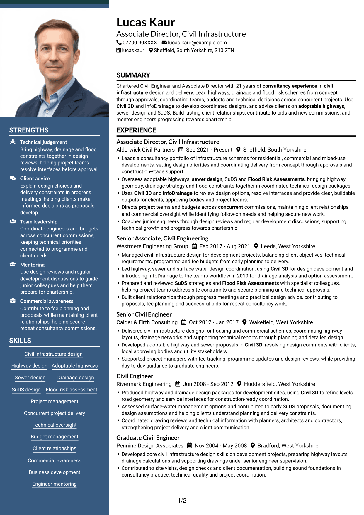 CV example — page 1