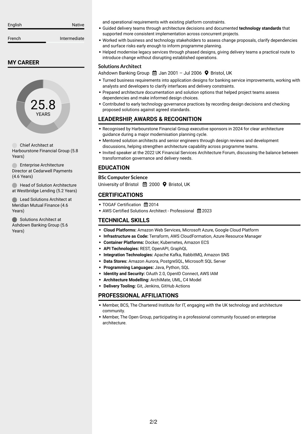 CV example — page 2
