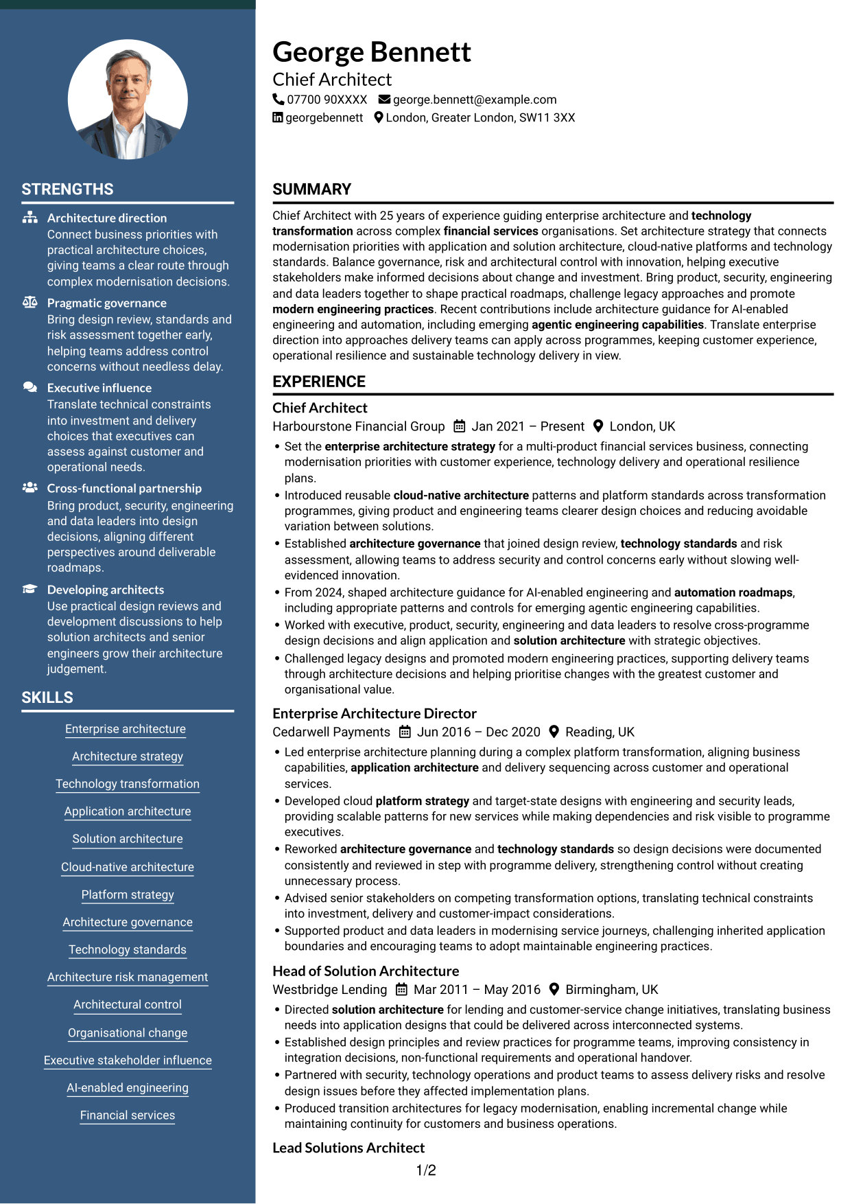 CV example — page 1