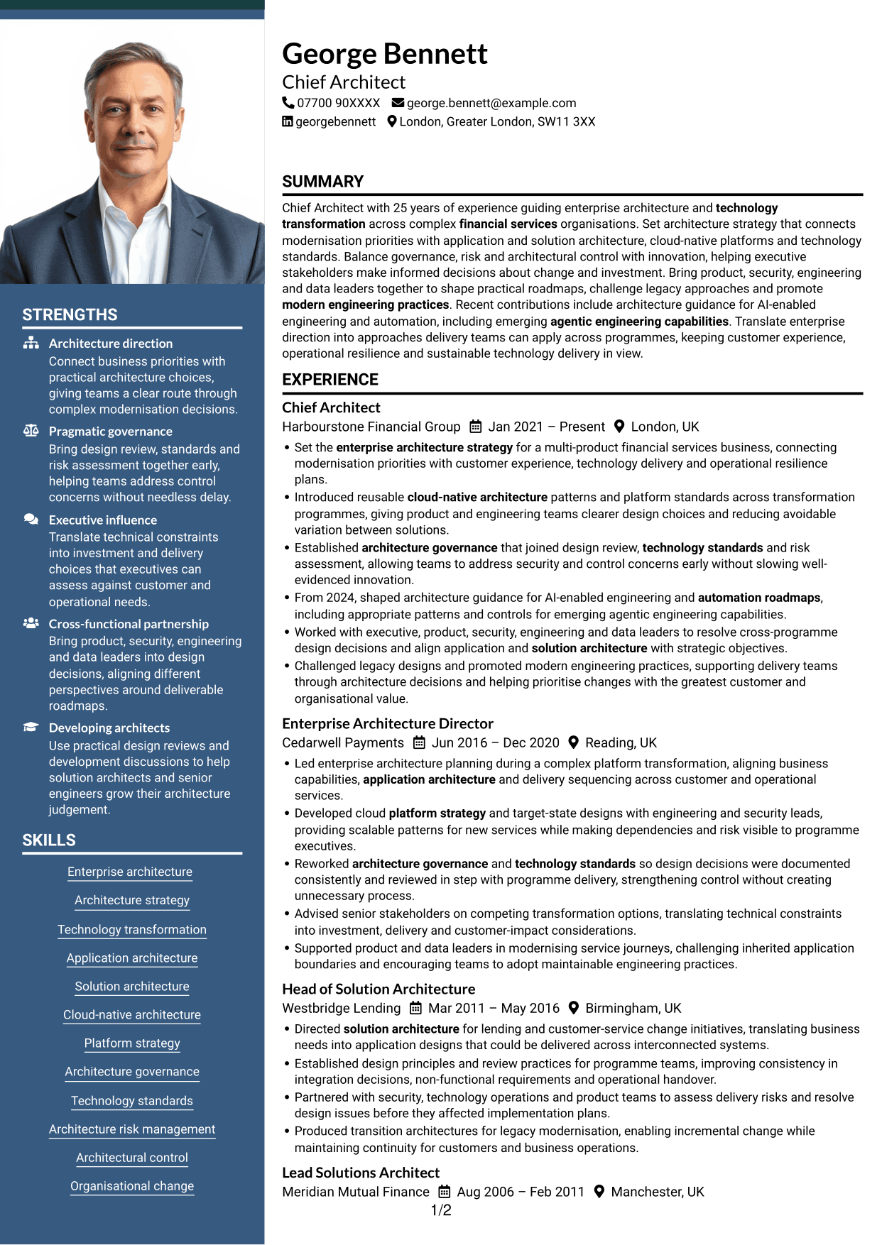 CV example — page 1