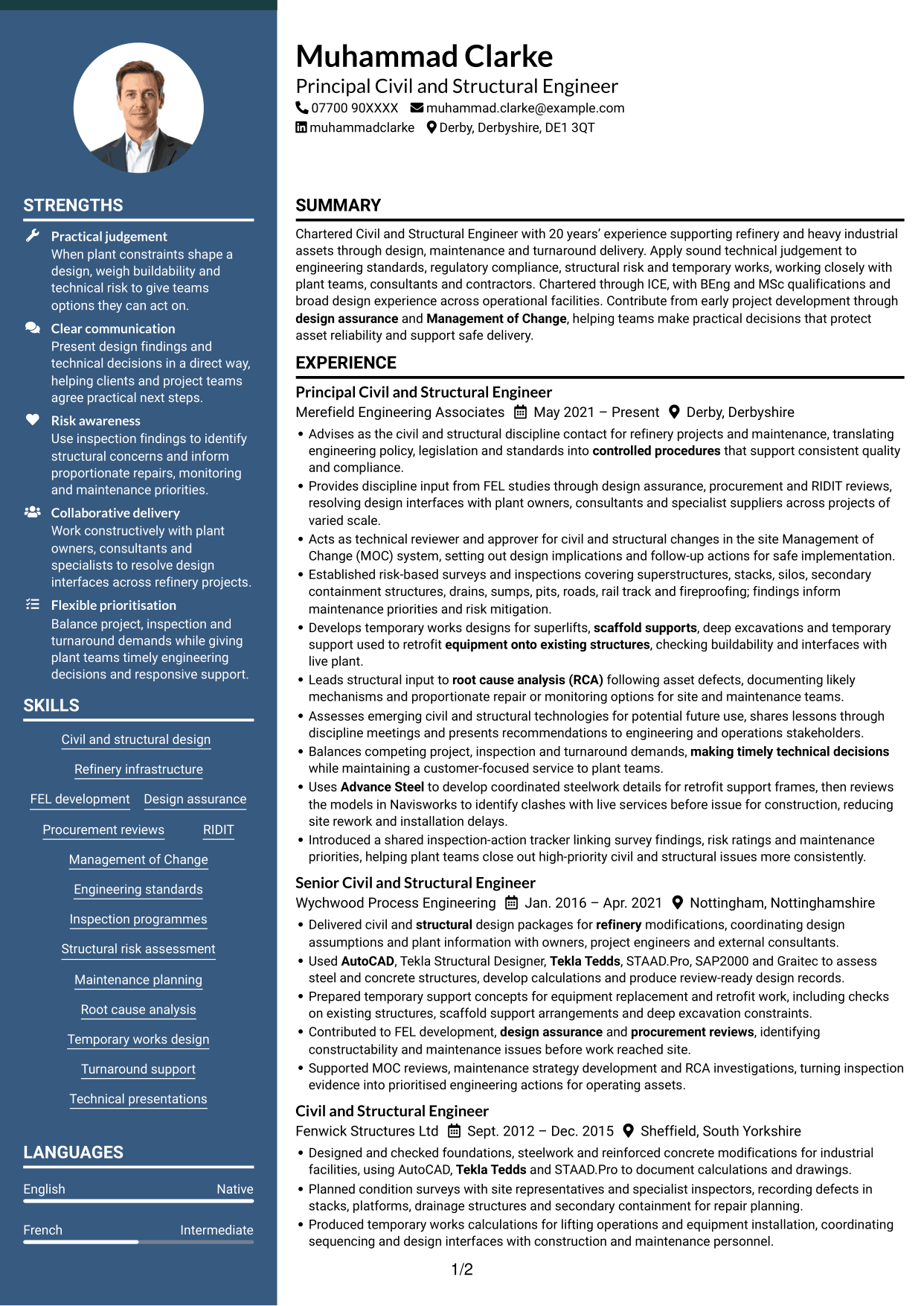 CV example — page 1