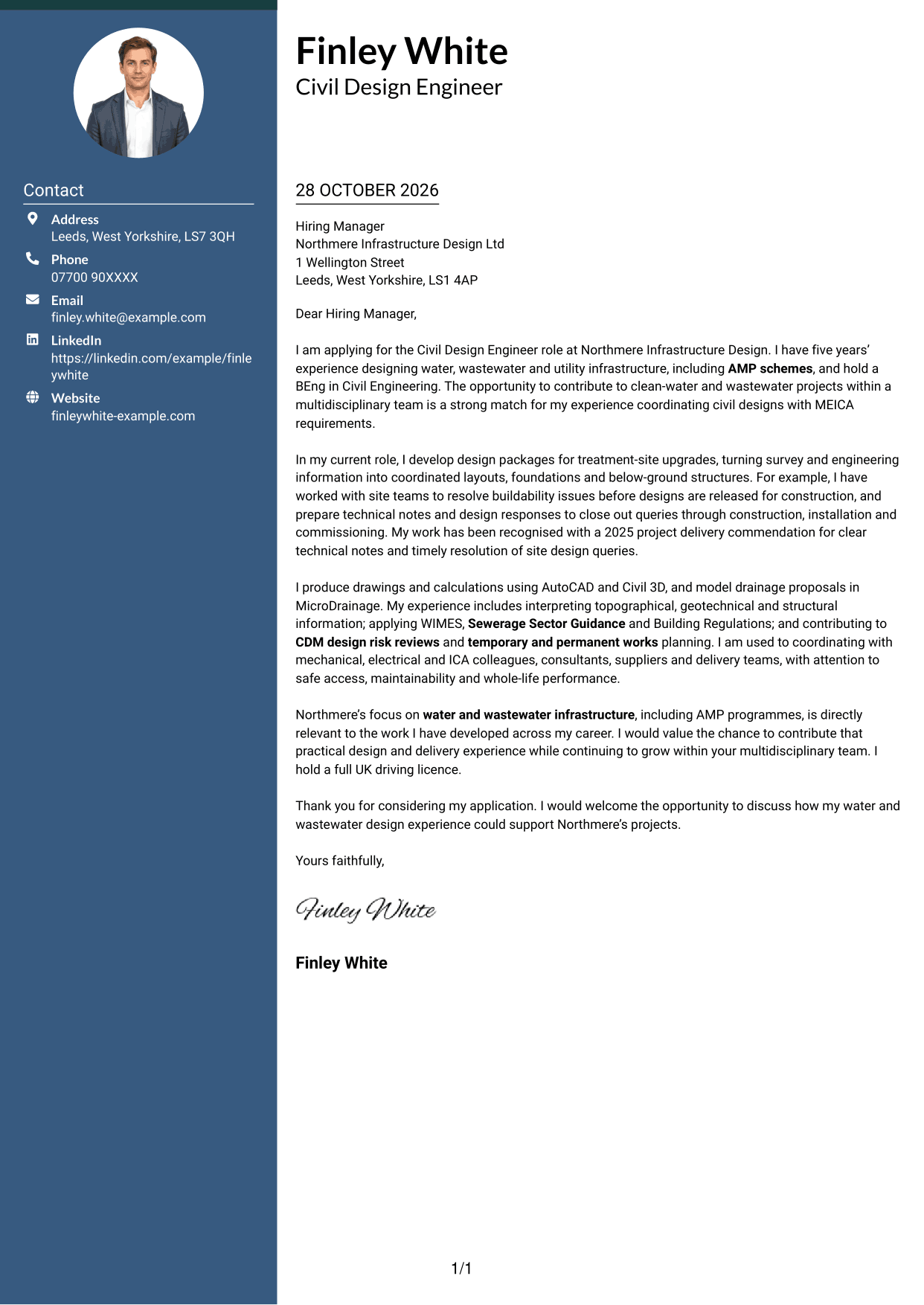 Cover letter example — page 1