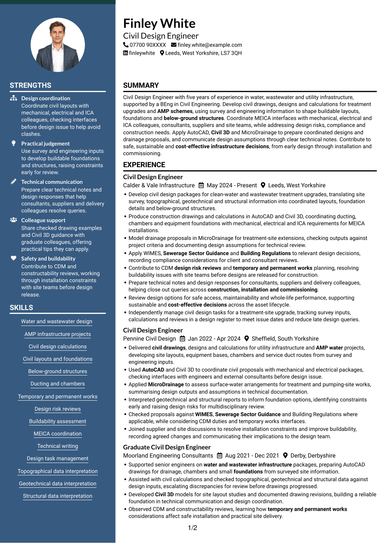 CV example — page 1