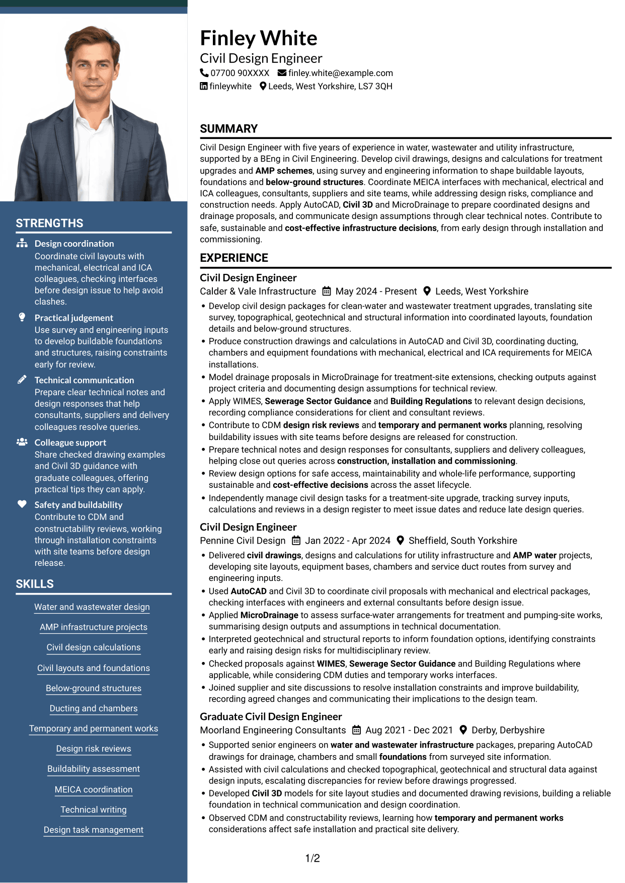 CV example — page 1