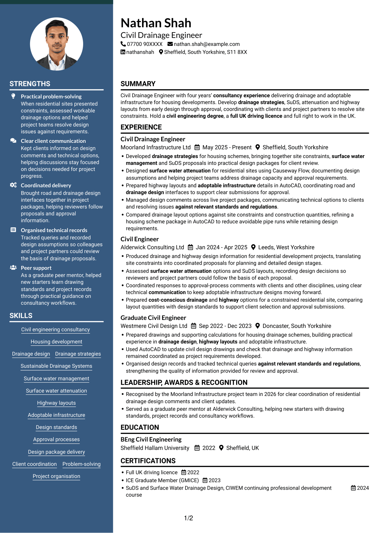 CV example — page 1