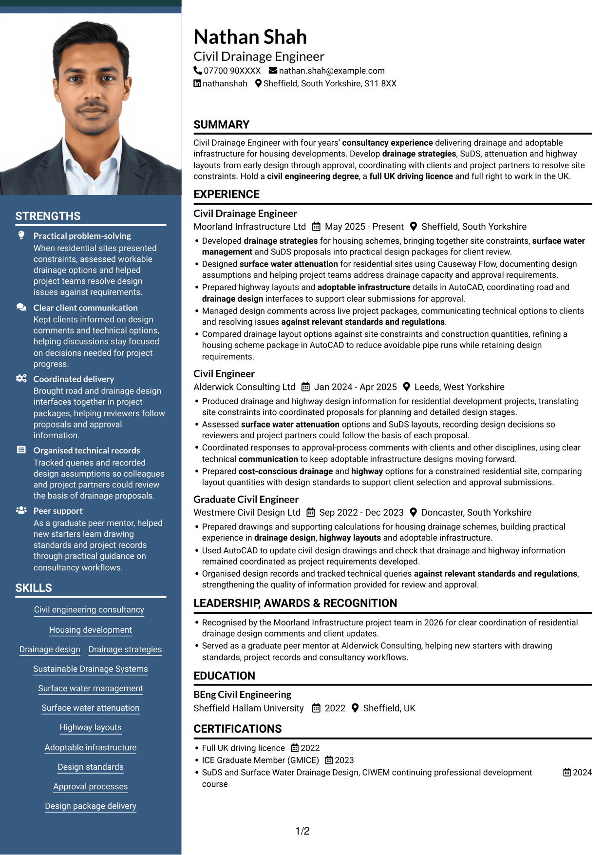 CV example — page 1