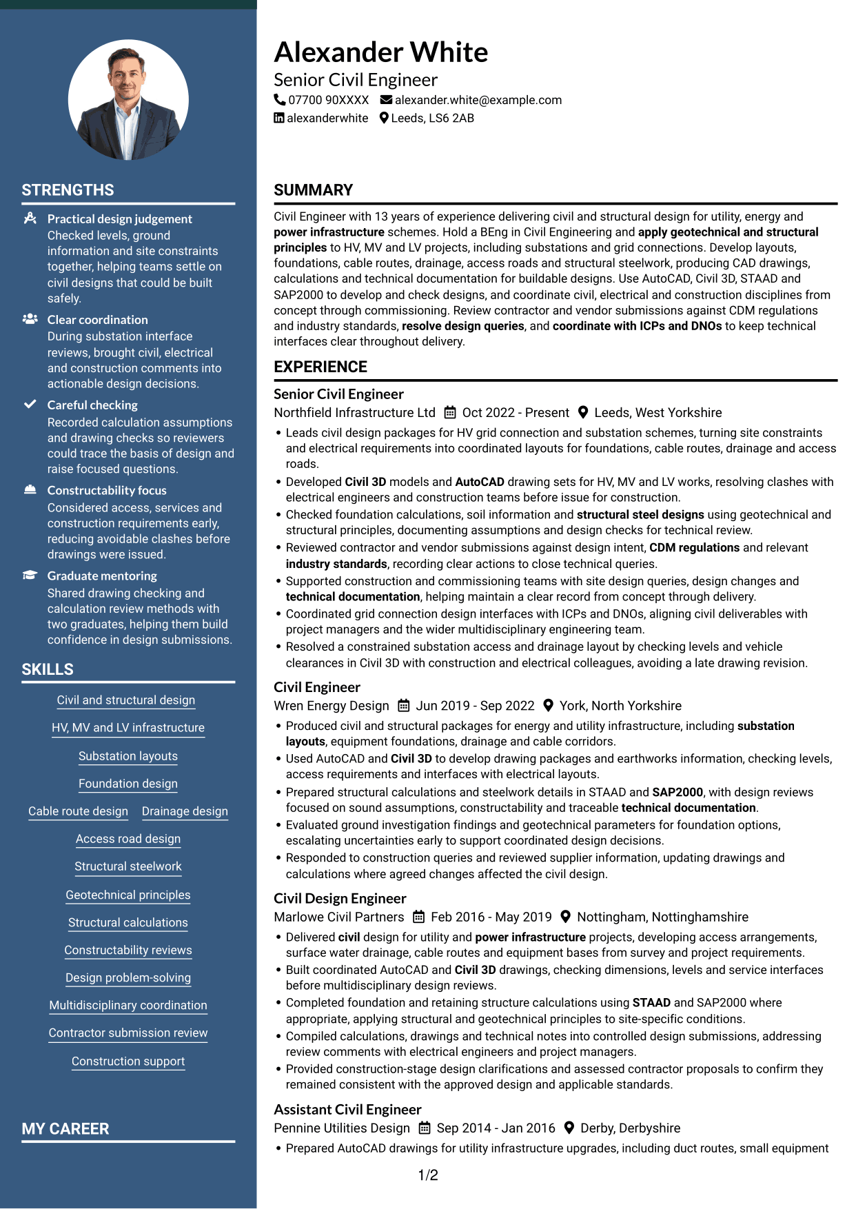 CV example — page 1