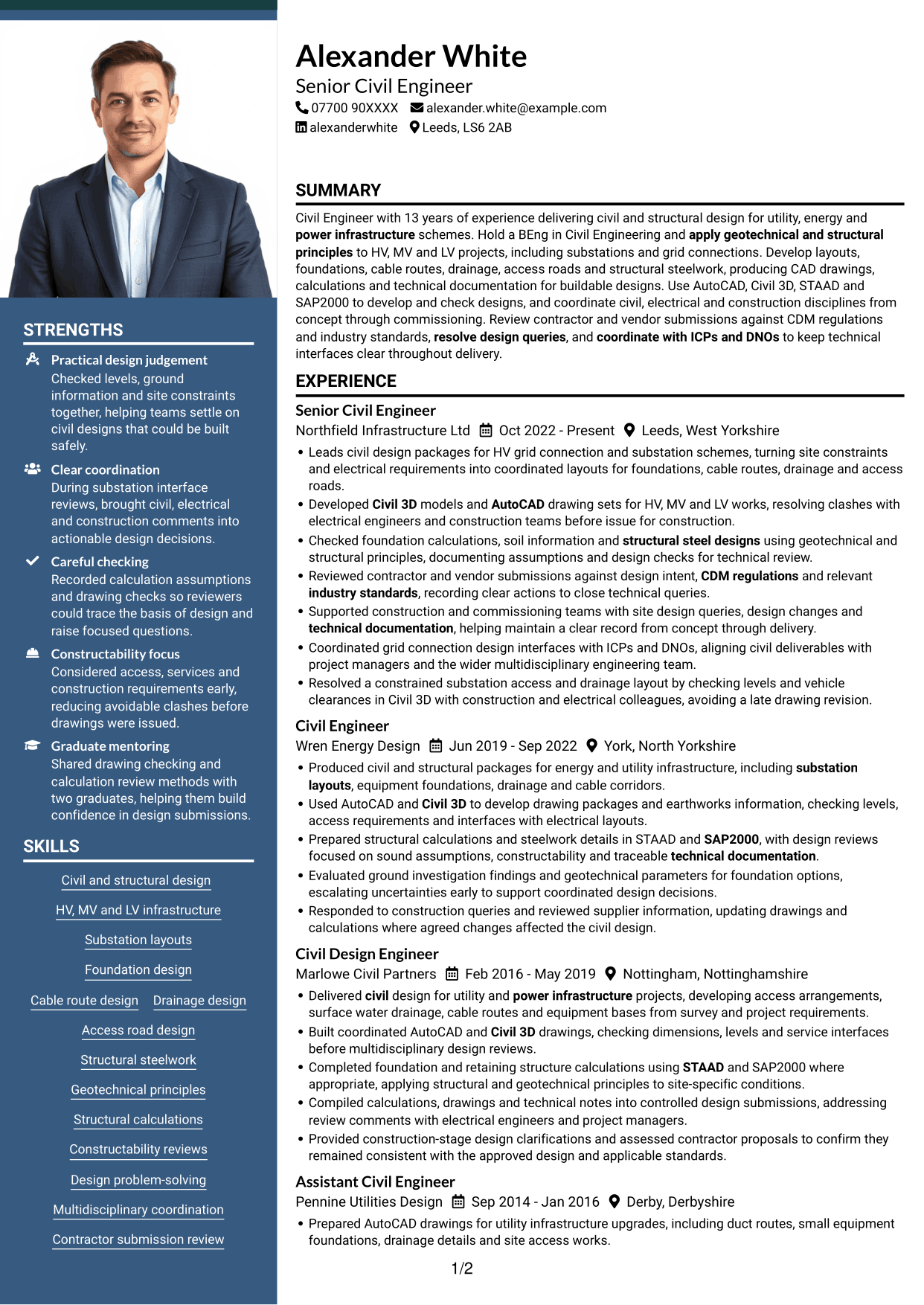CV example — page 1