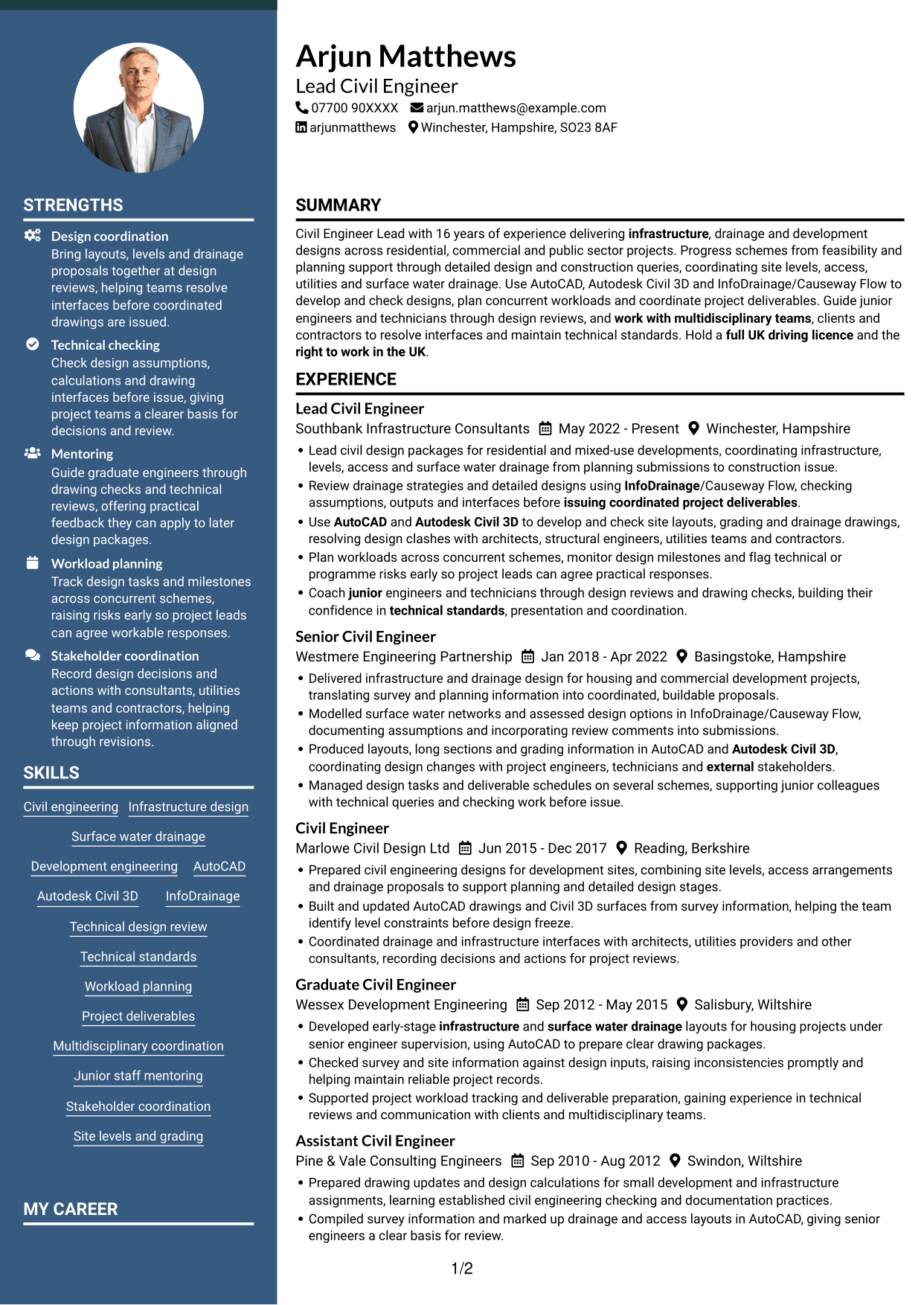 CV example — page 1