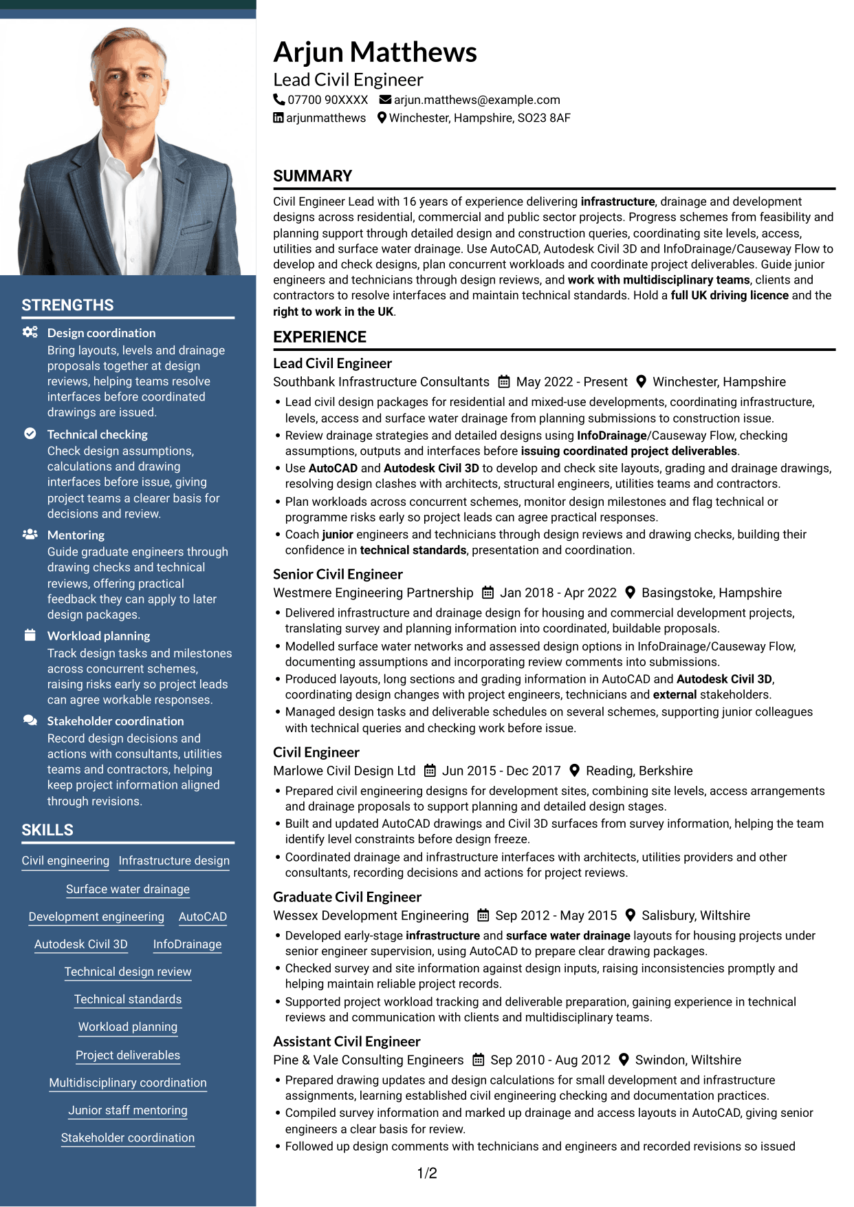 CV example — page 1