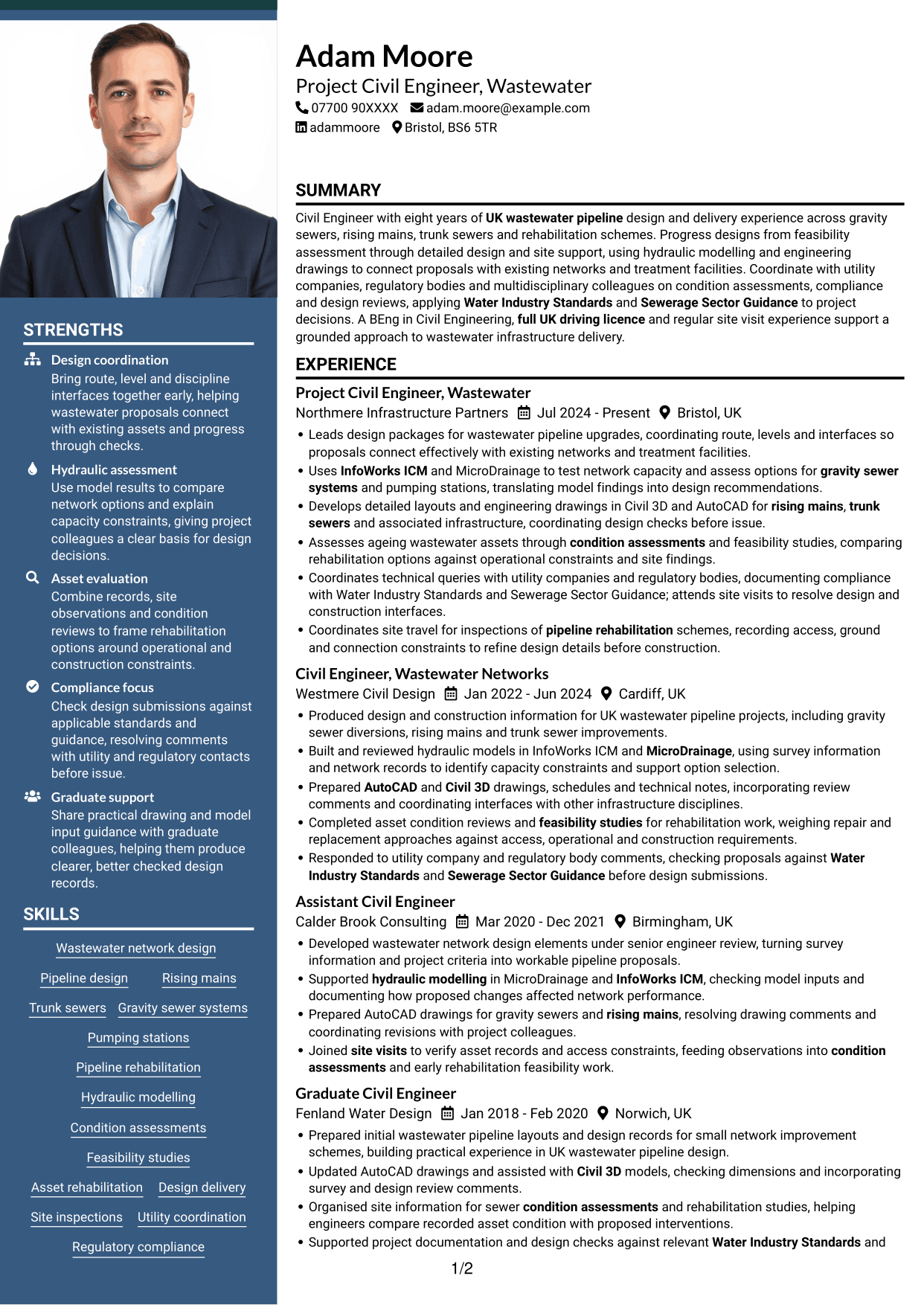 CV example — page 1