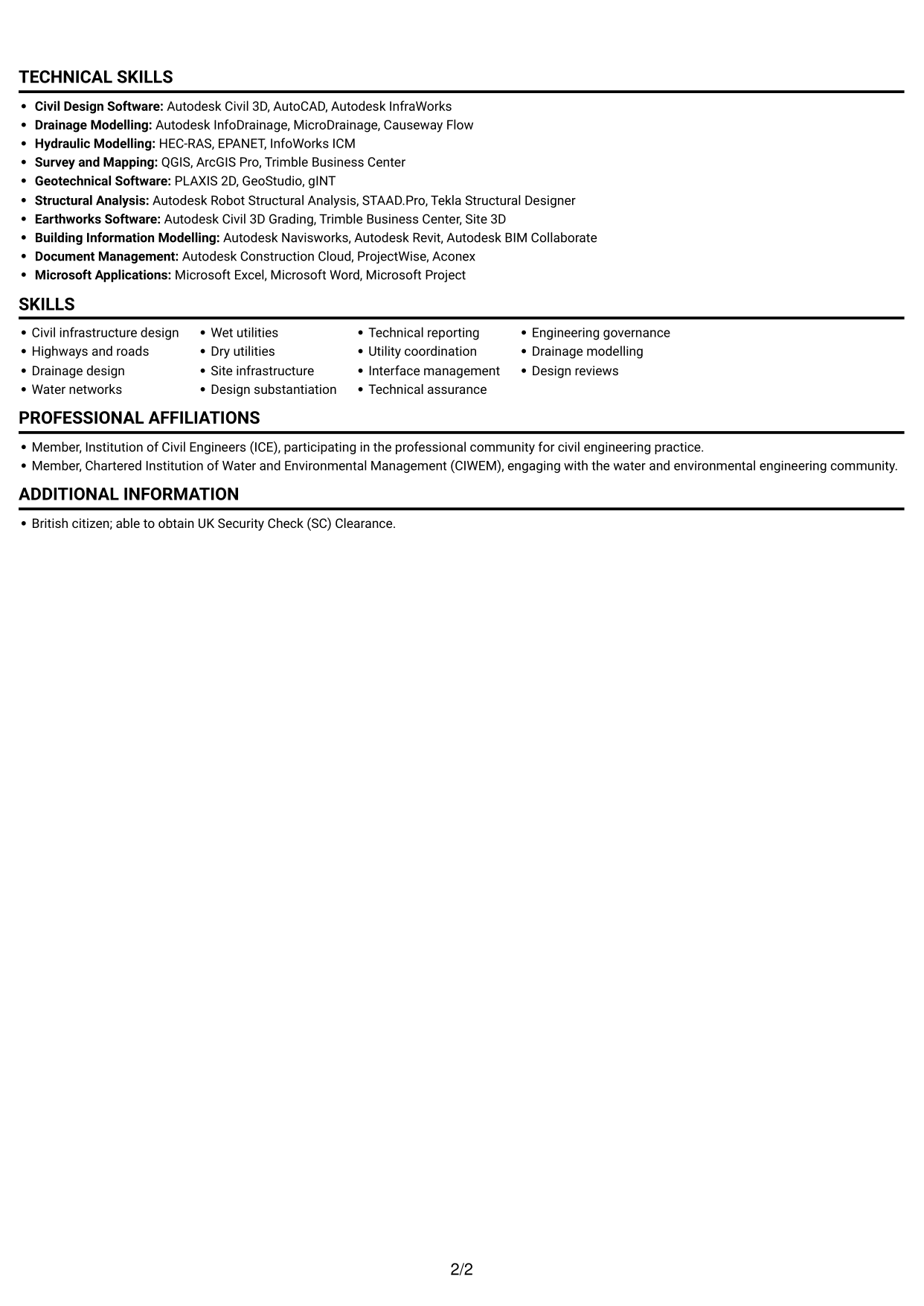 CV example — page 2