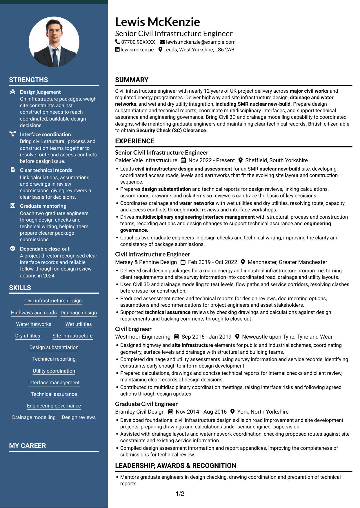 CV example — page 1