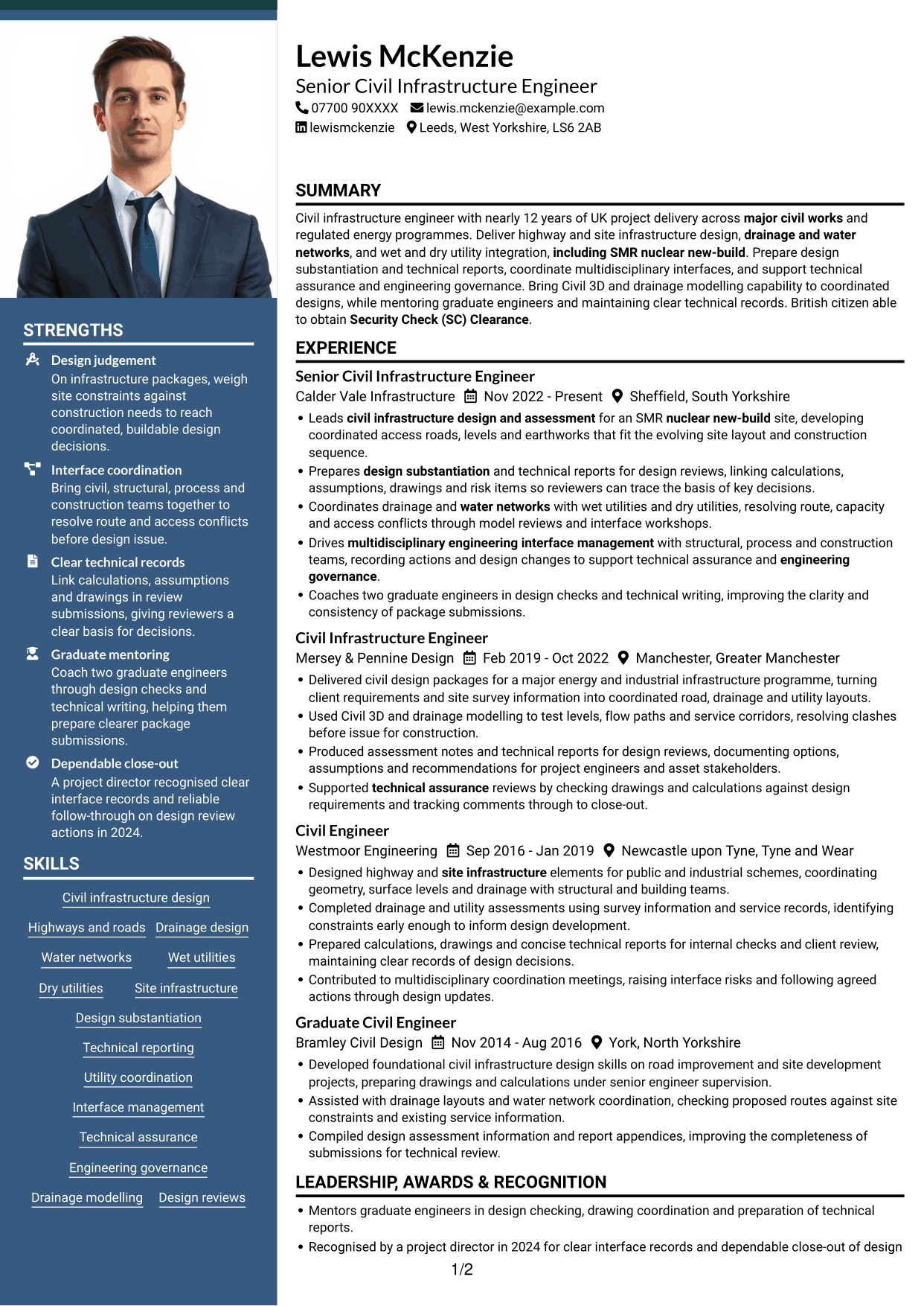 CV example — page 1