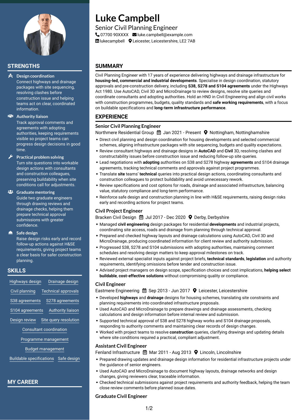 CV example — page 1