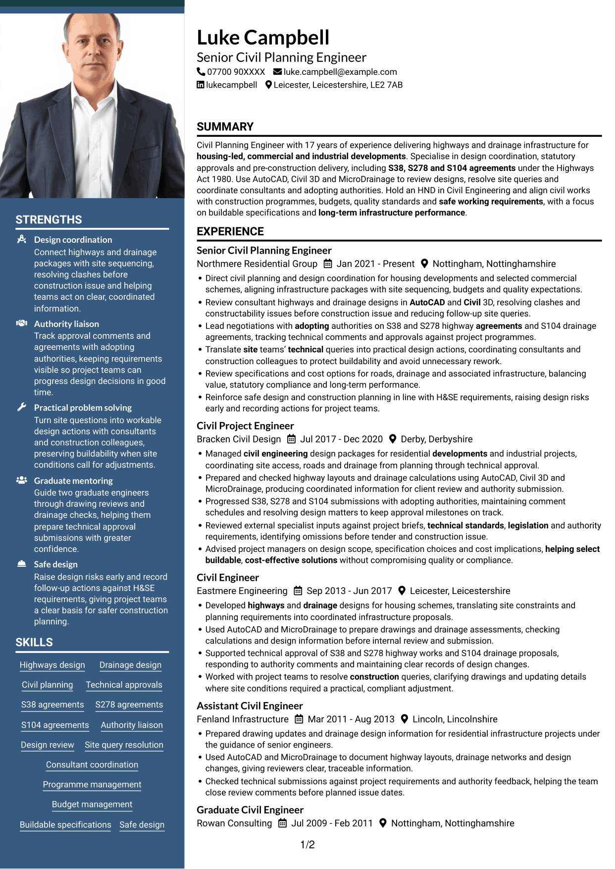 CV example — page 1