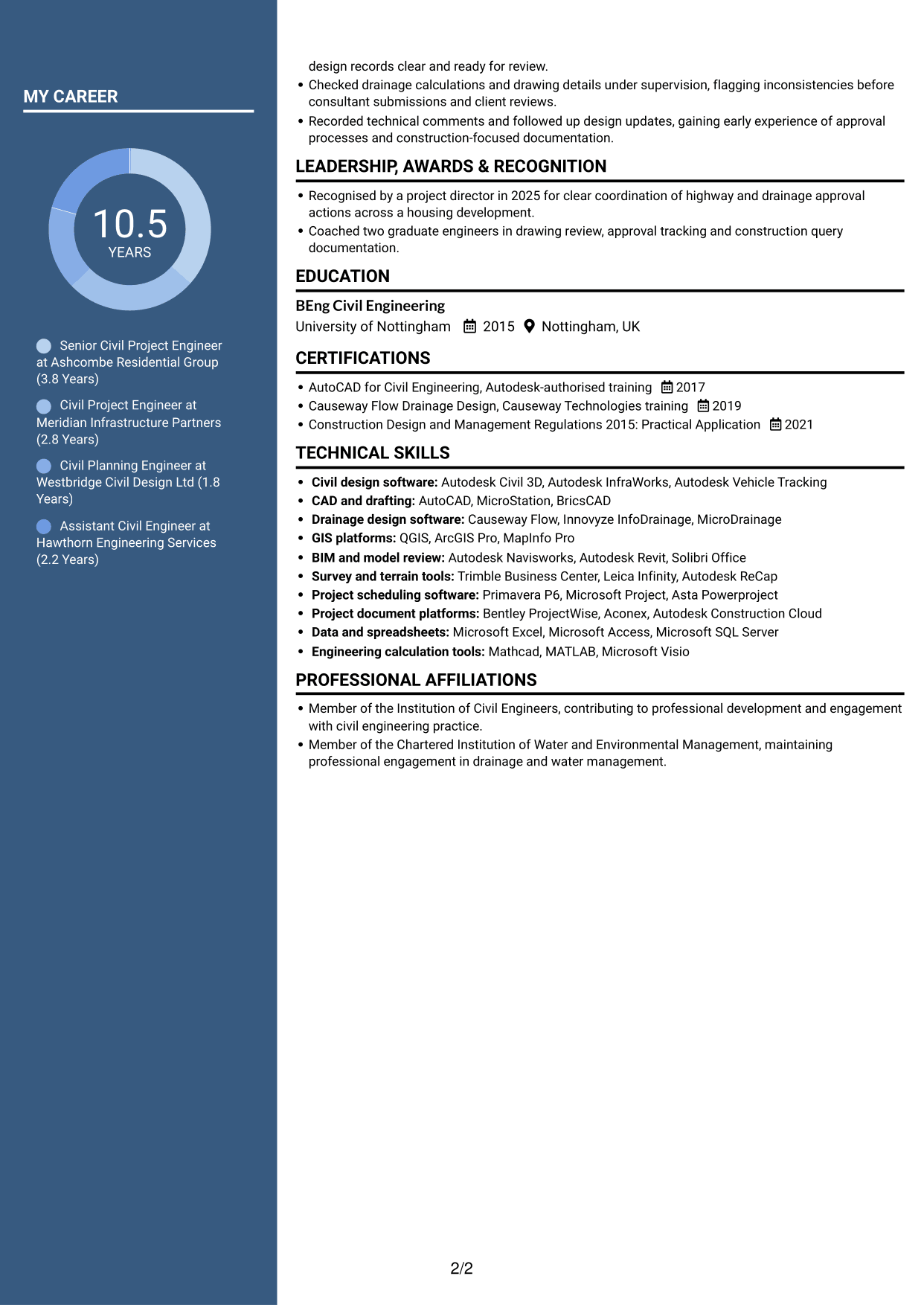 CV example — page 2