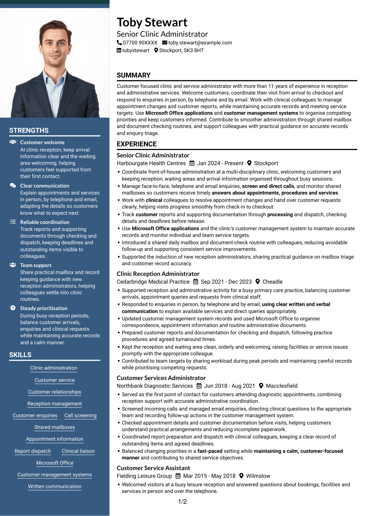 CV example — page 1