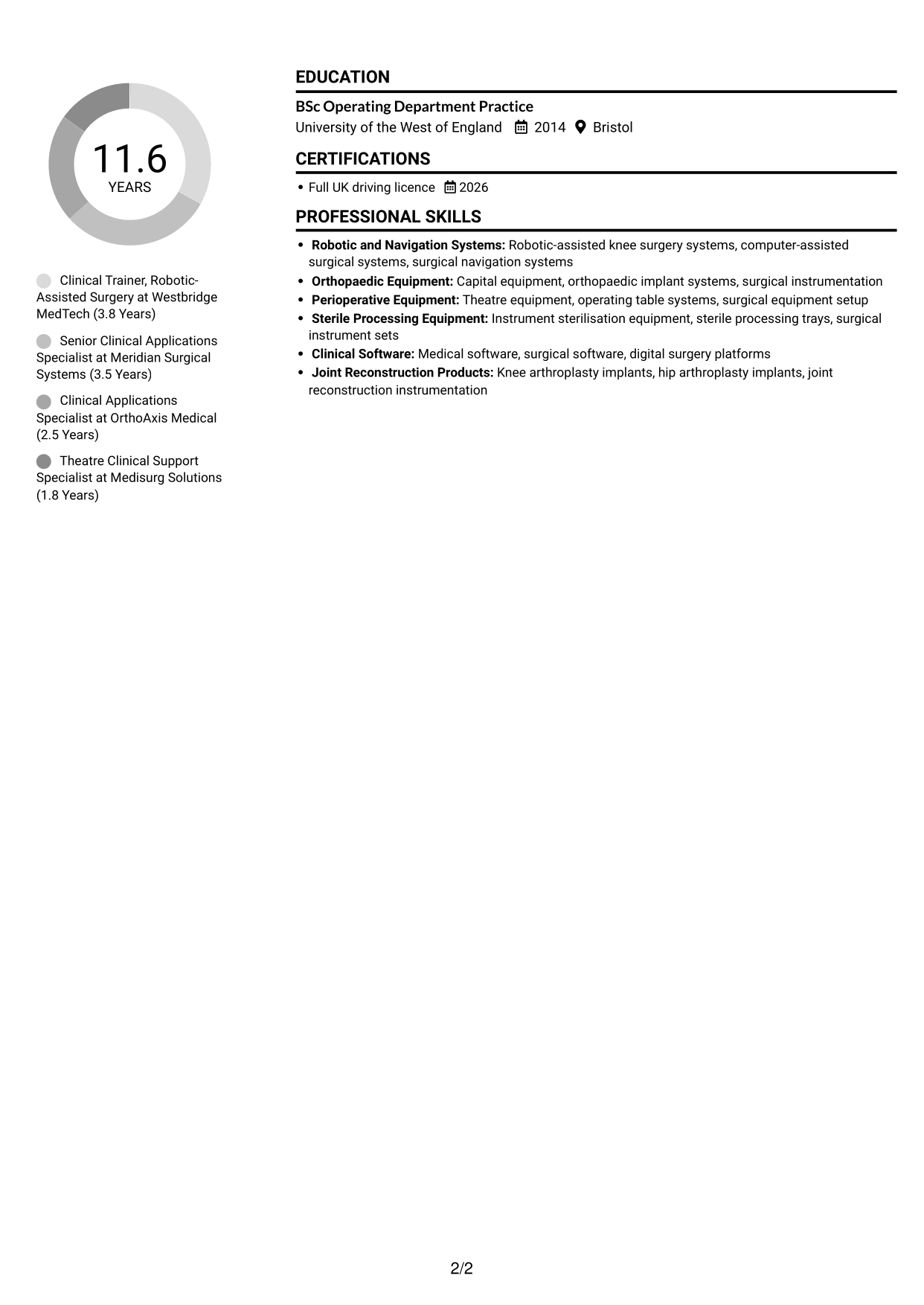 CV example — page 2