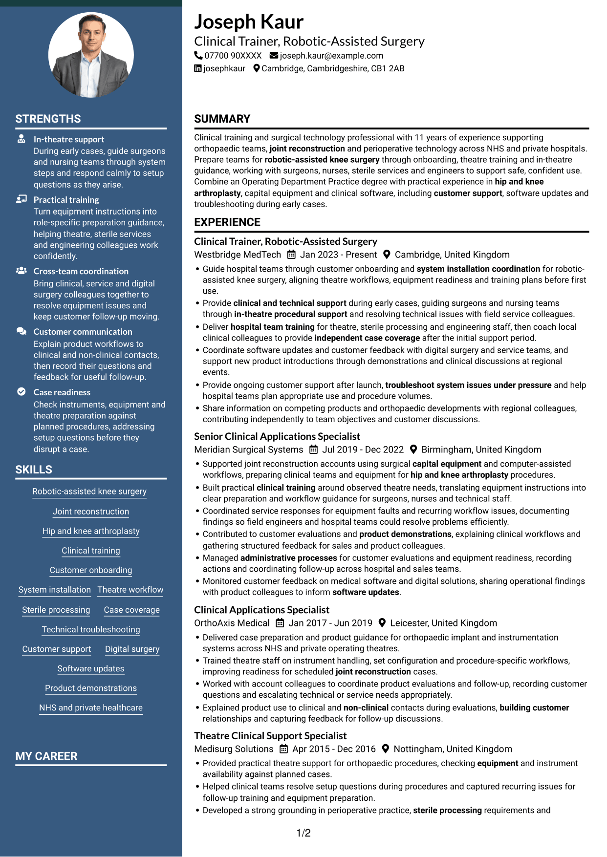 CV example — page 1