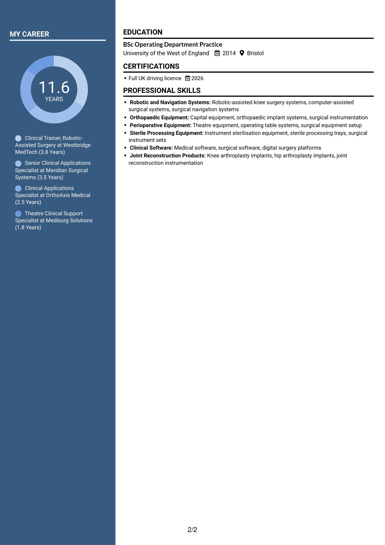 CV example — page 2