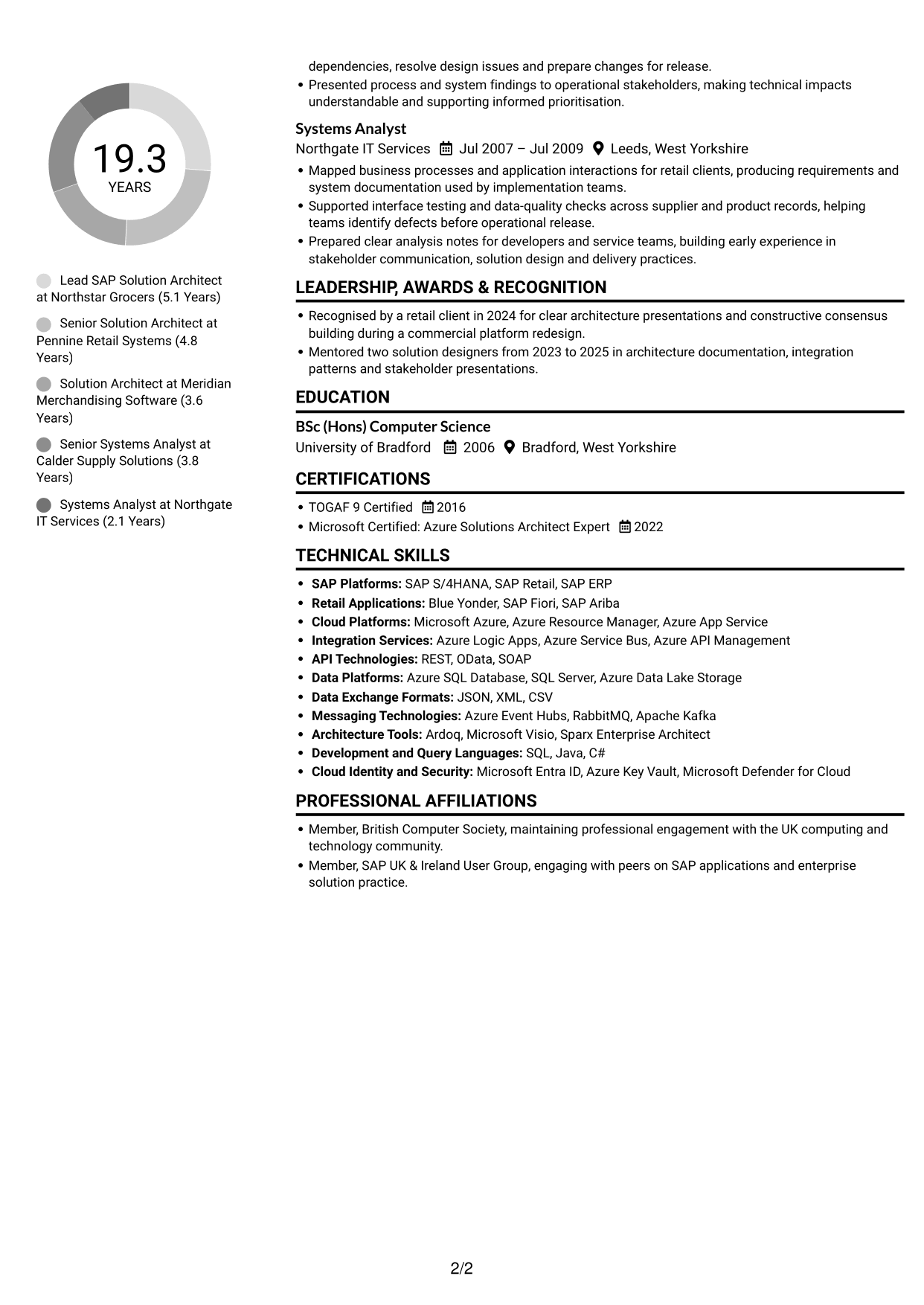 CV example — page 2