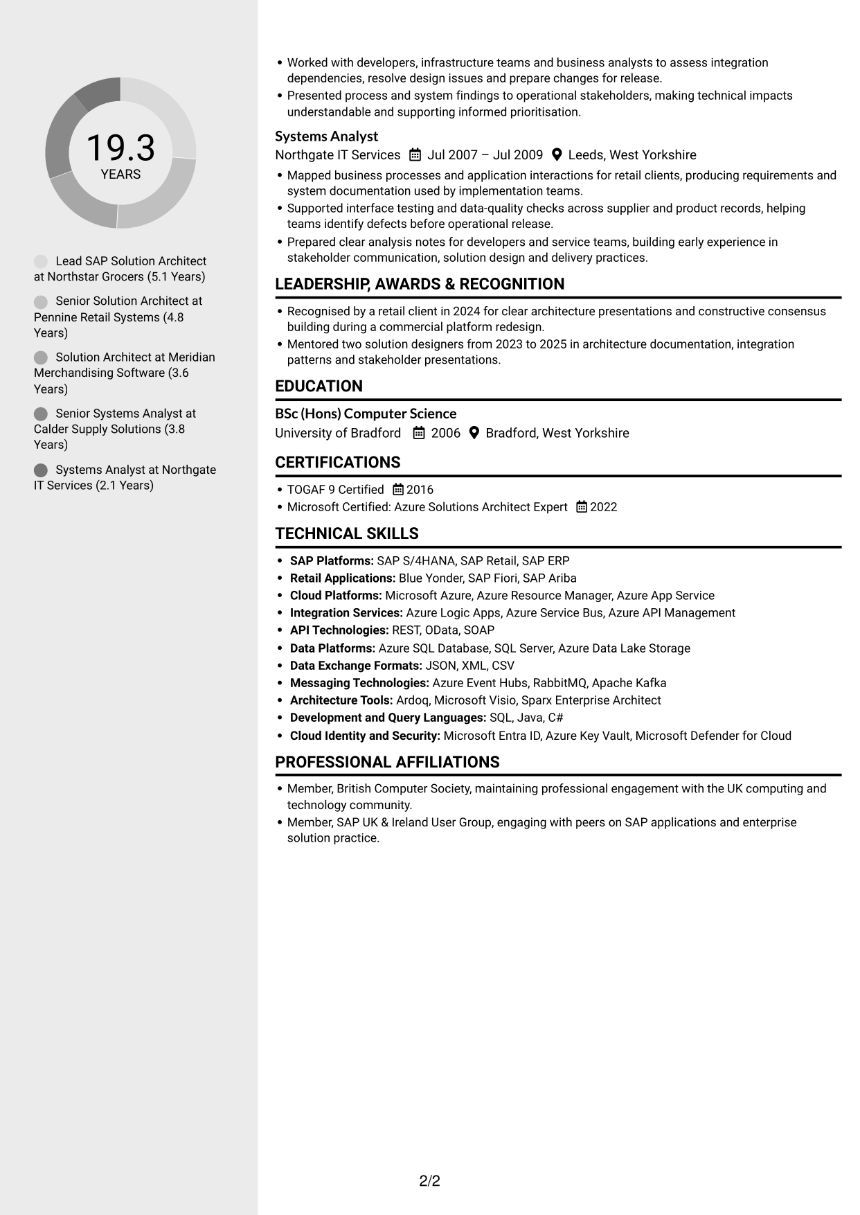 CV example — page 2