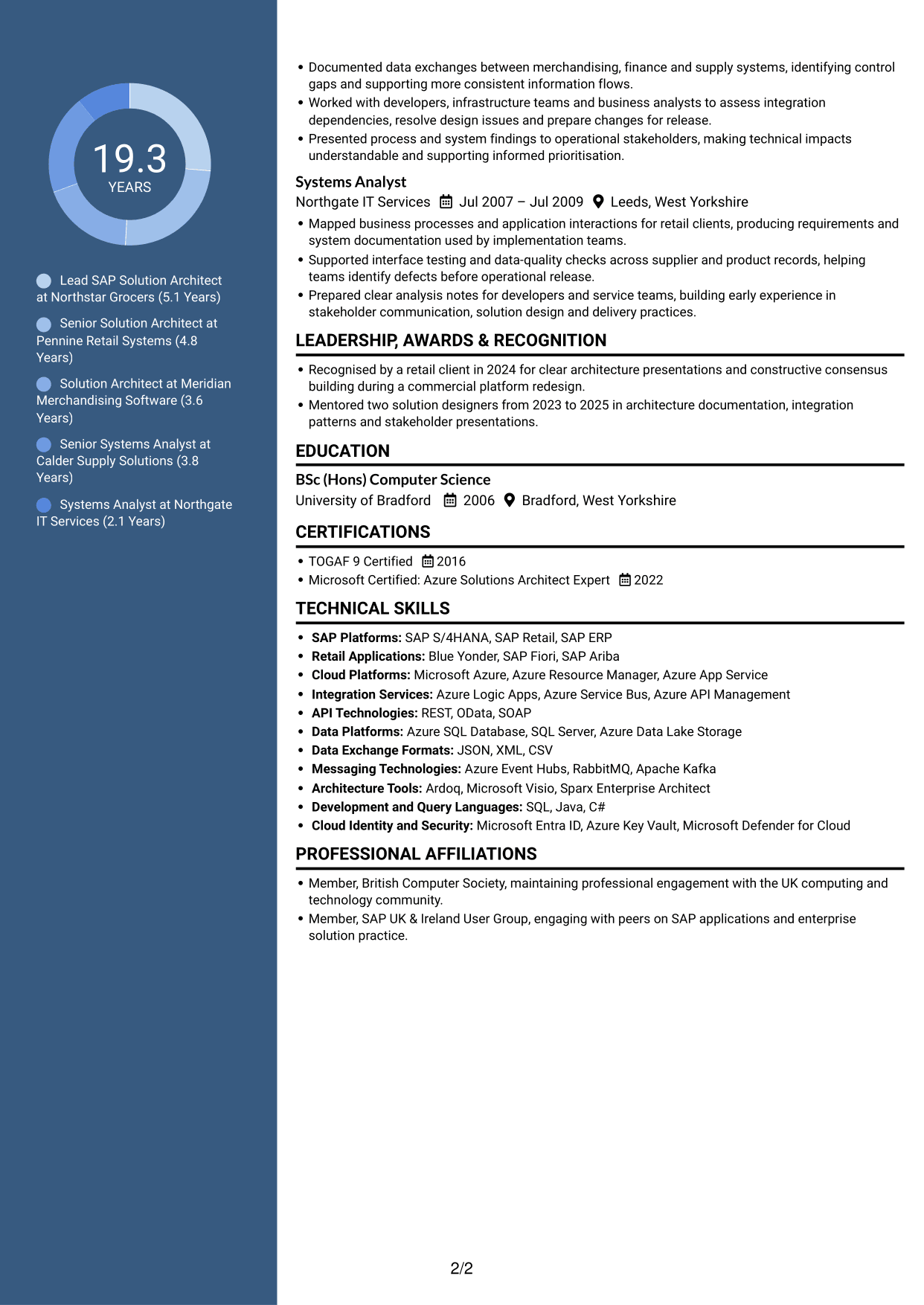 CV example — page 2