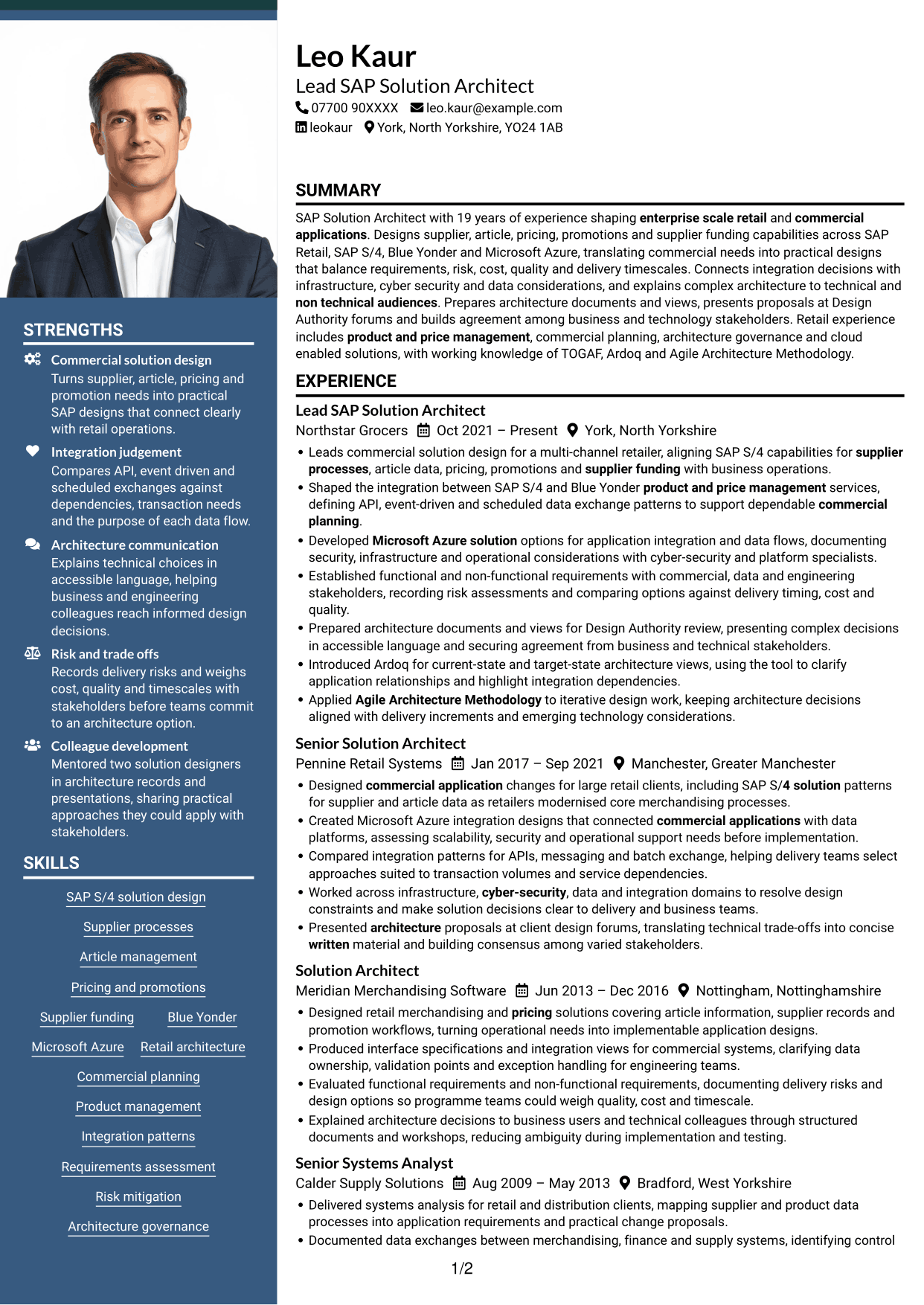 CV example — page 1
