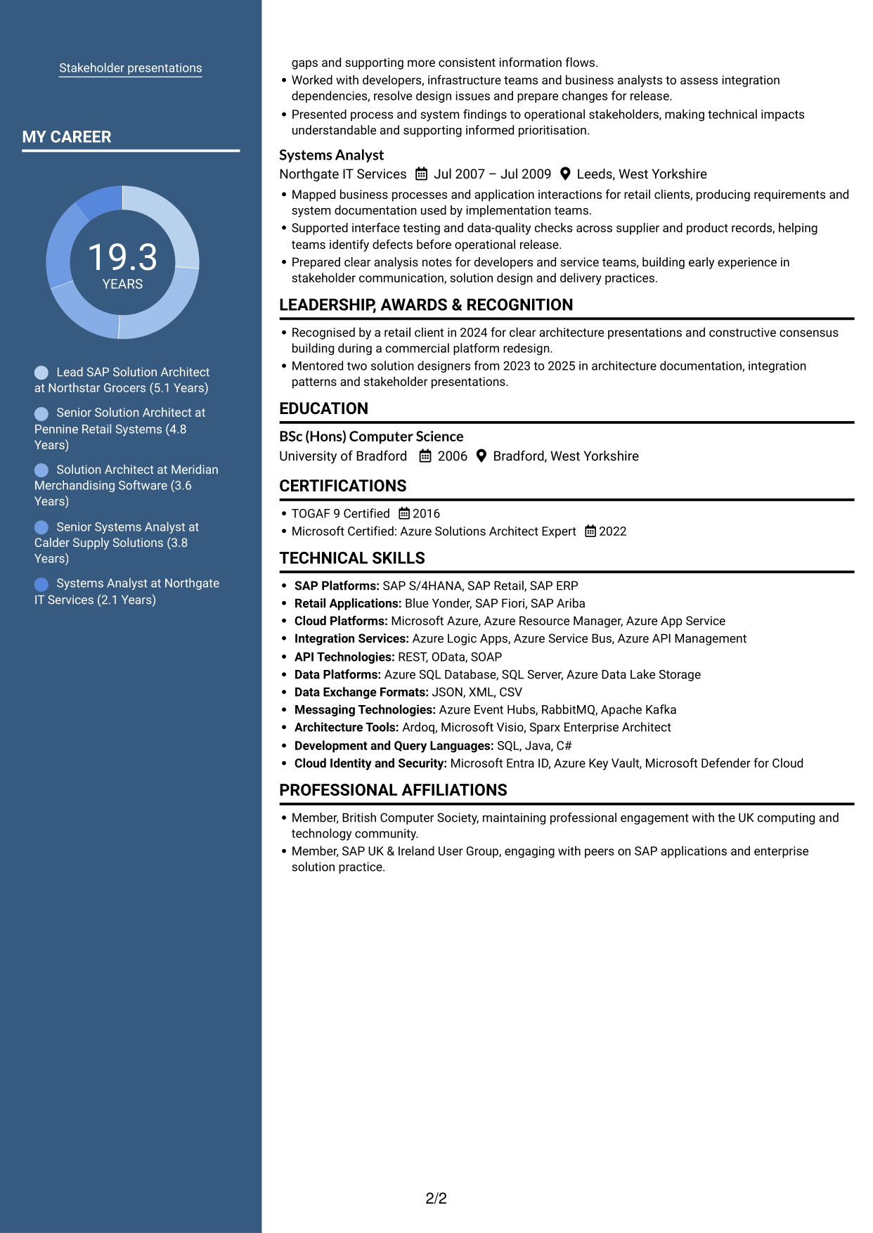 CV example — page 2