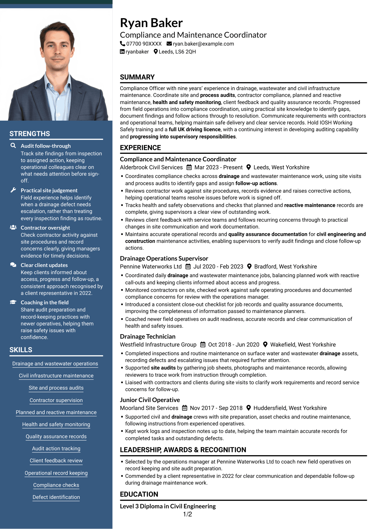 CV example — page 1