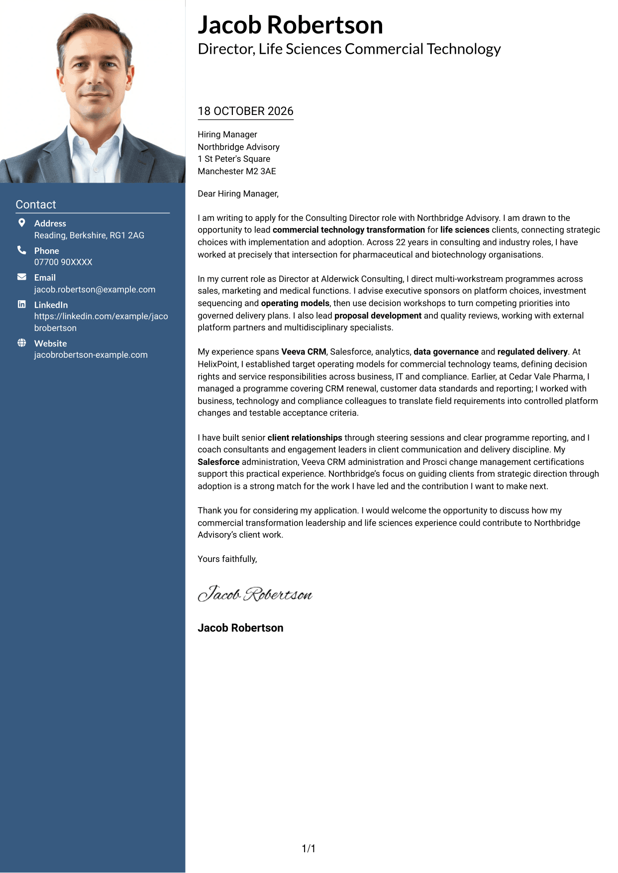 Cover letter example — page 1