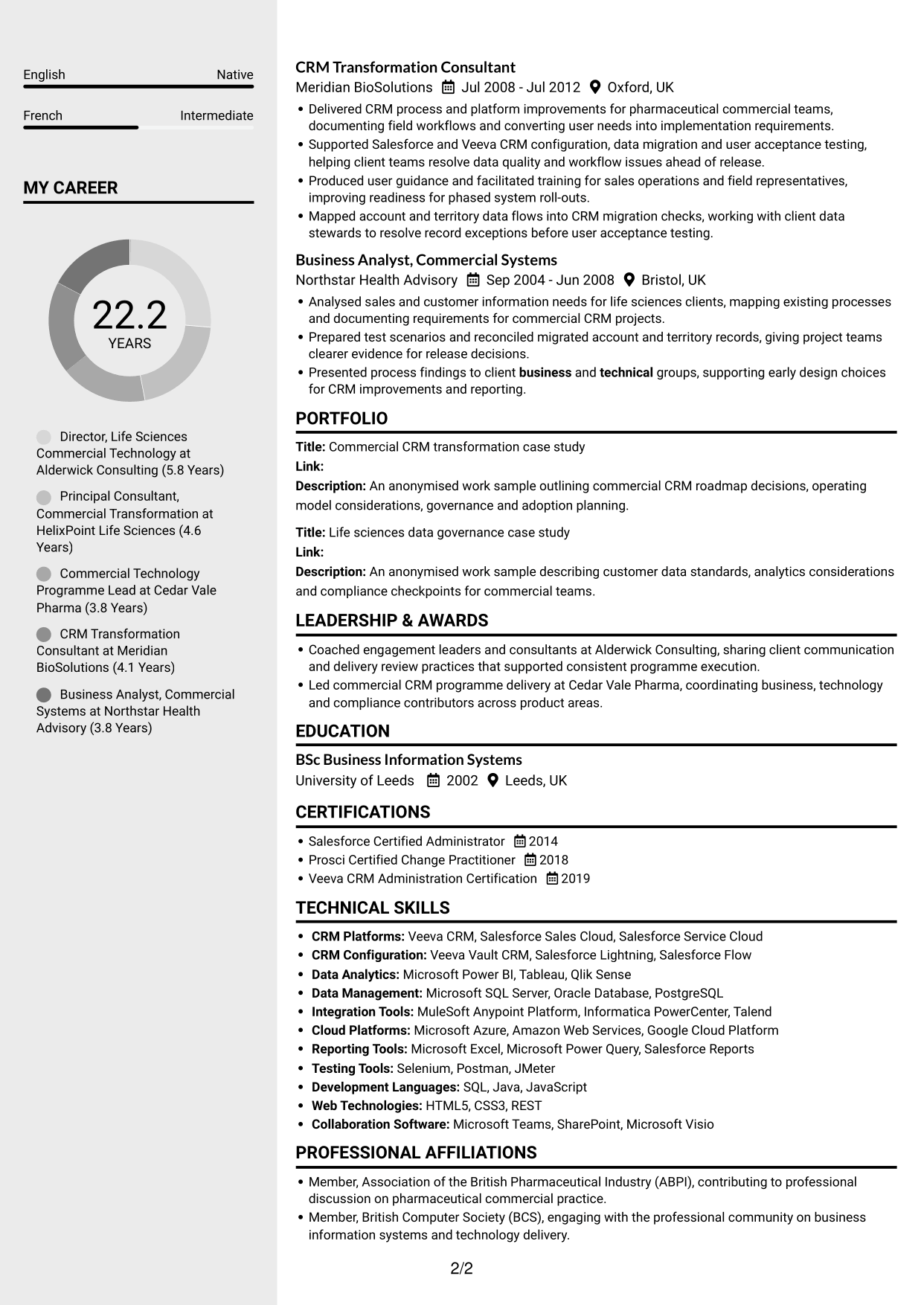 CV example — page 2
