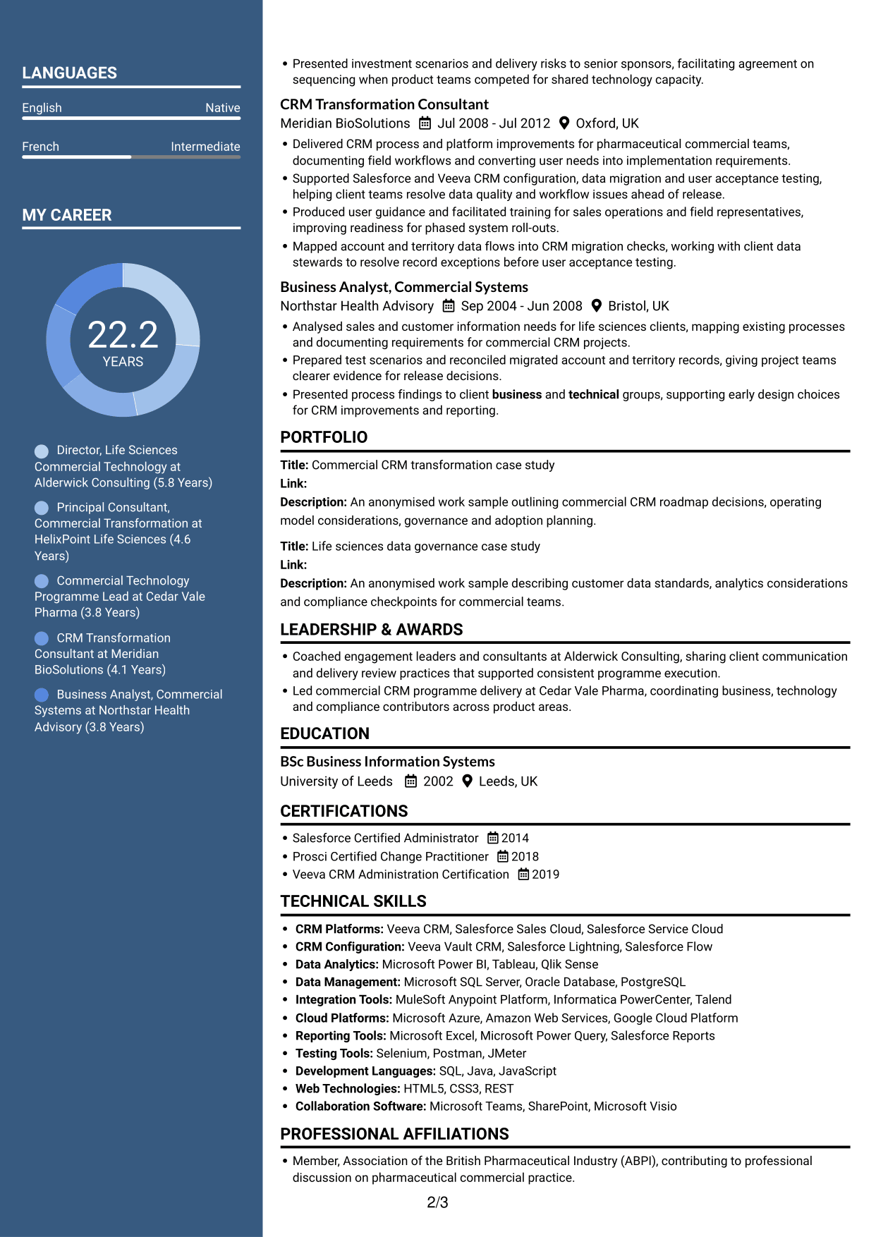 CV example — page 2