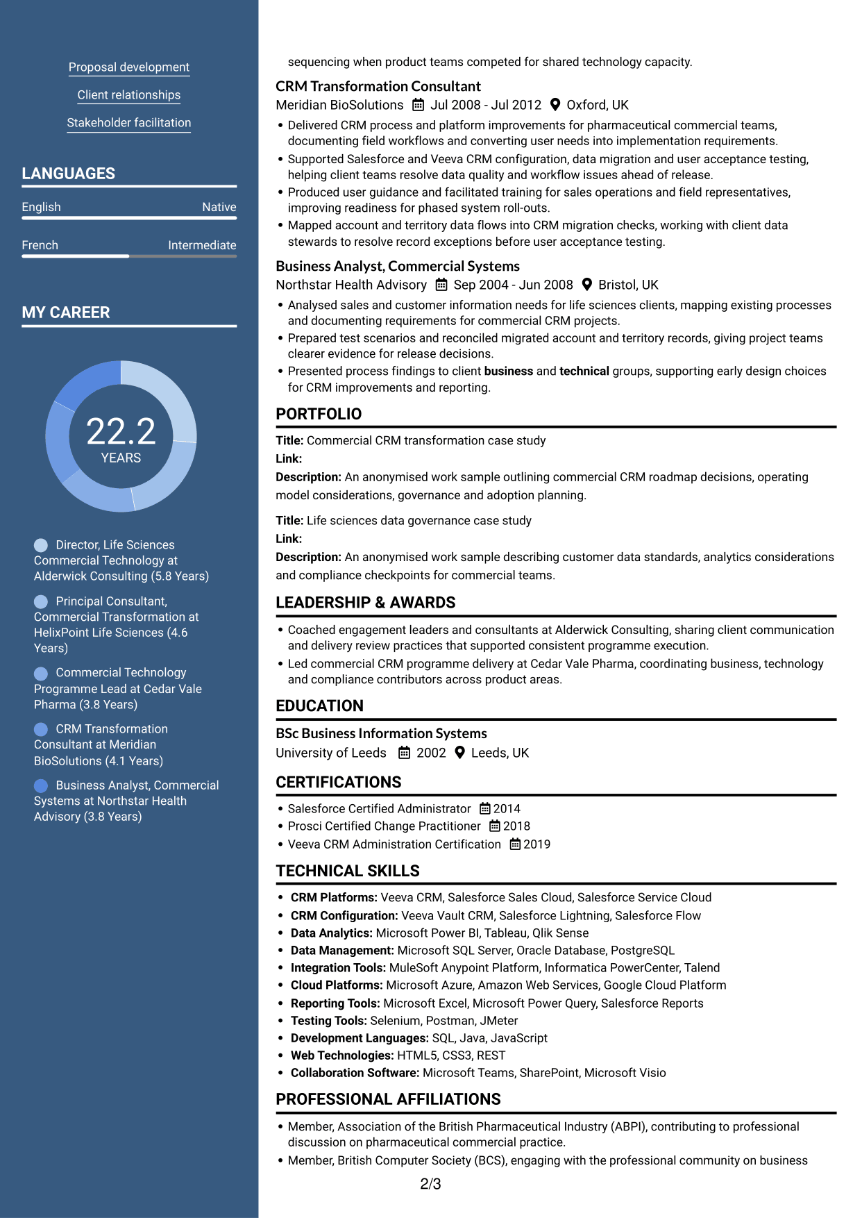 CV example — page 2