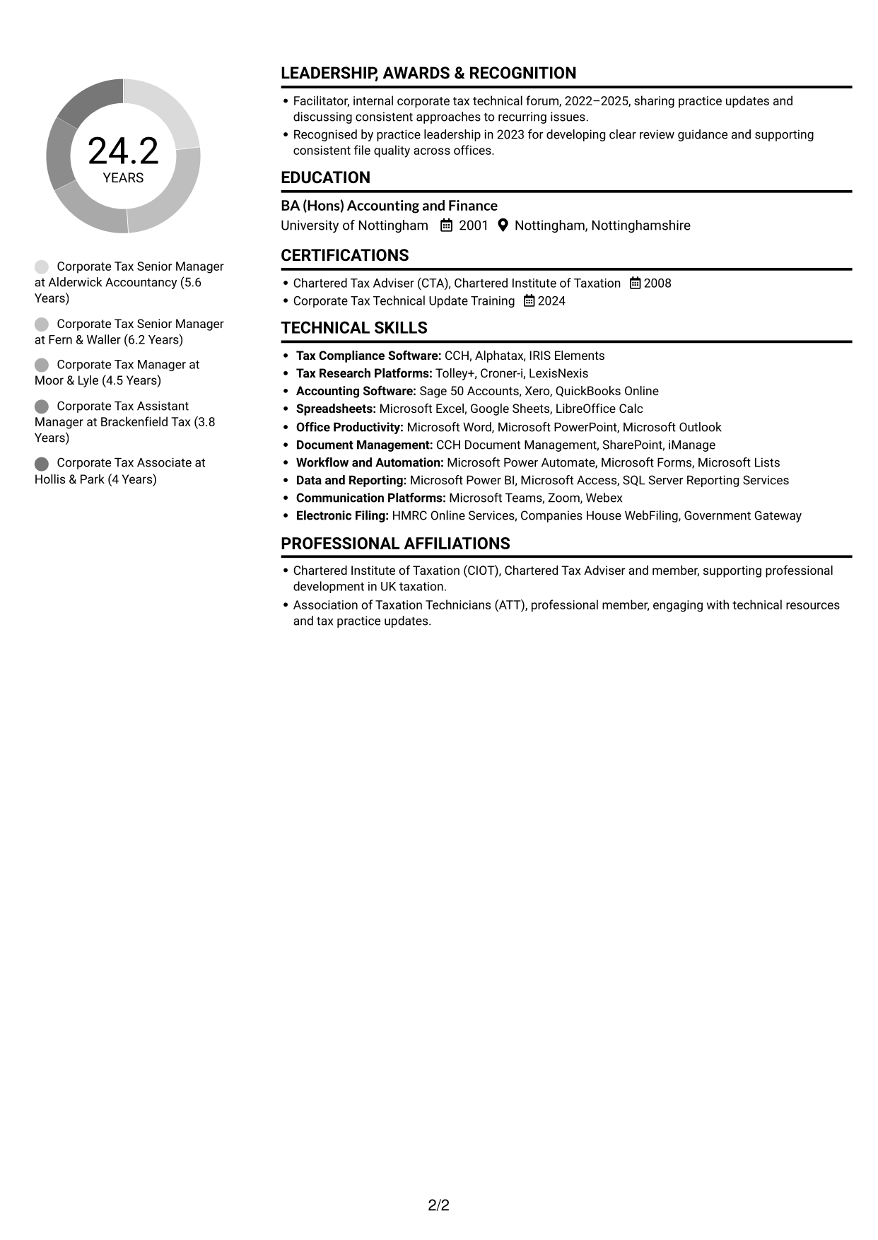 CV example — page 2