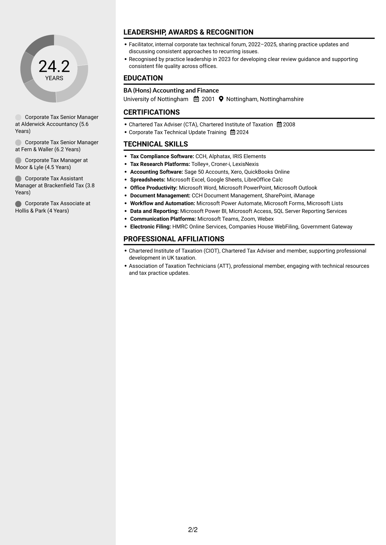 CV example — page 2