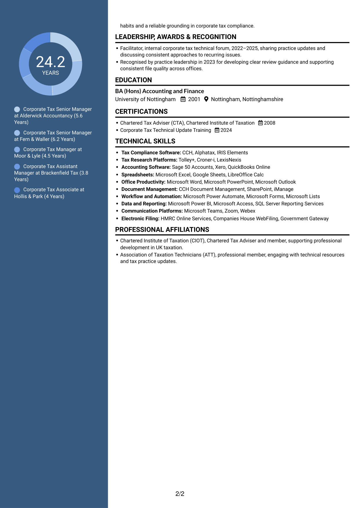 CV example — page 2